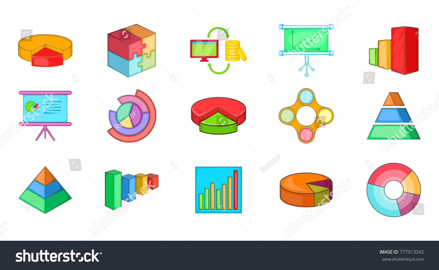 Diagram Icon Set Cartoon Set Diagram Stock Vector (royalty Free 