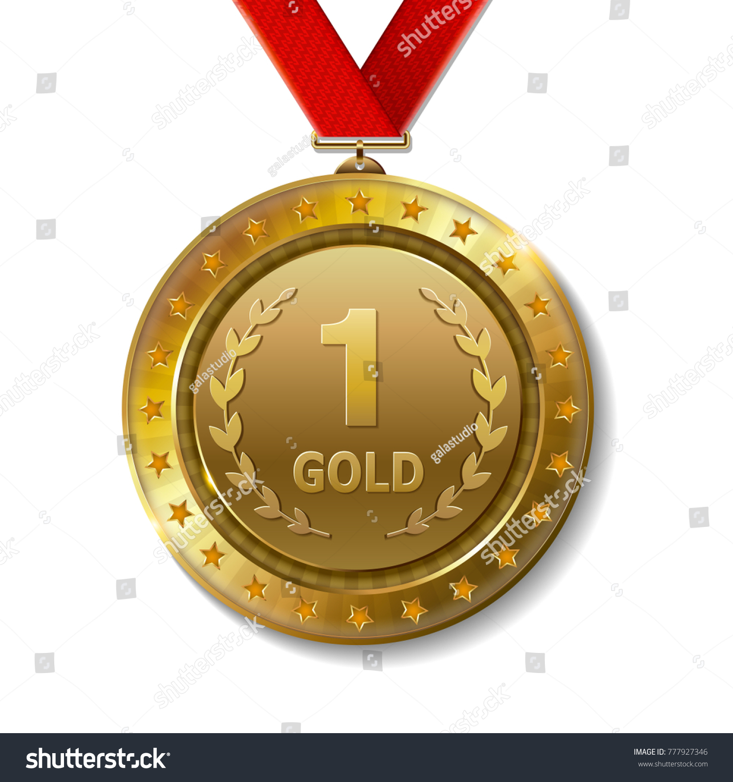 Realistic 3d Gold Trophy Award Medal Stock Vector (royalty Free 