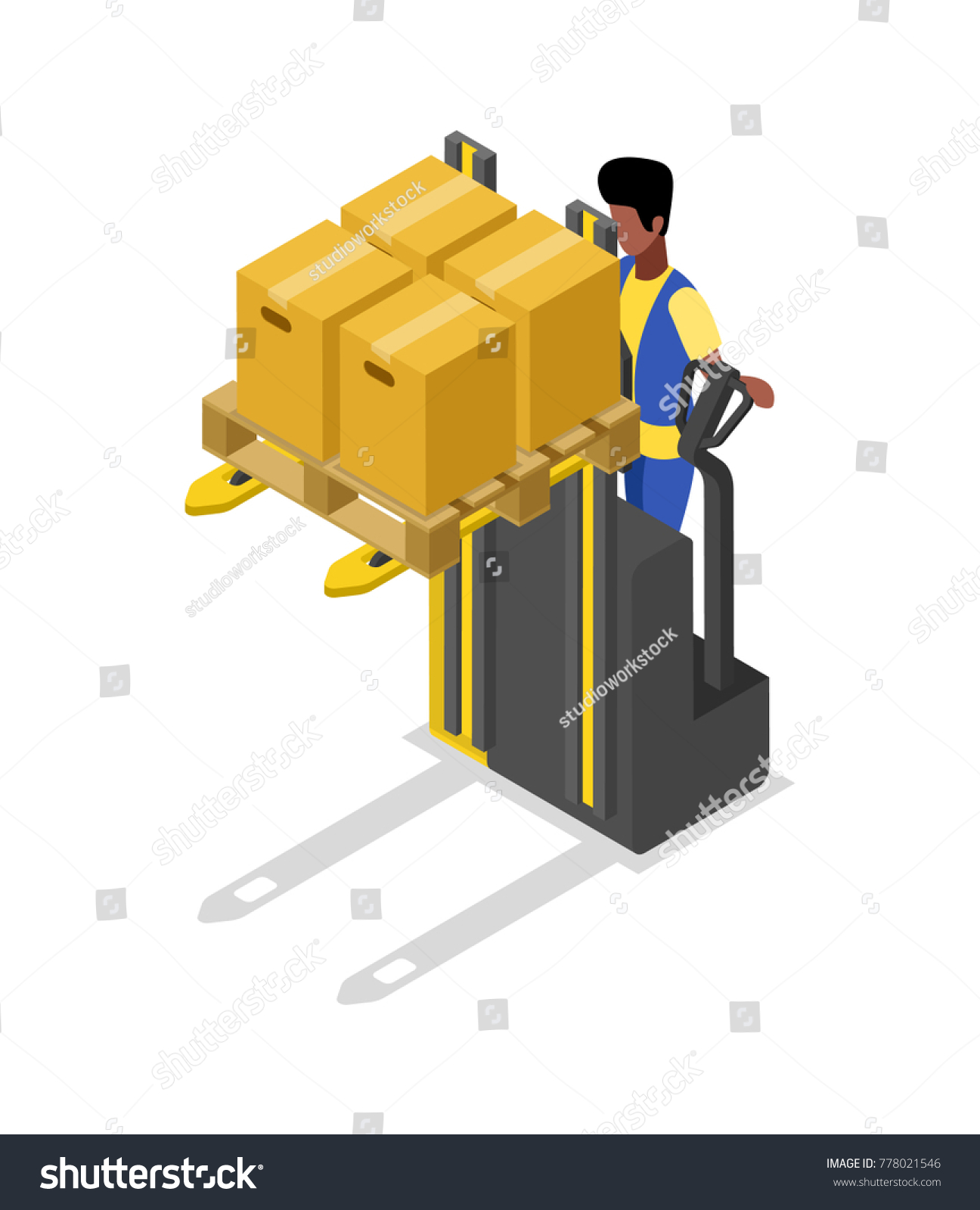 Manual Forklift Hand Pallet Jack Lift Stock Vector Royalty Free Shutterstock