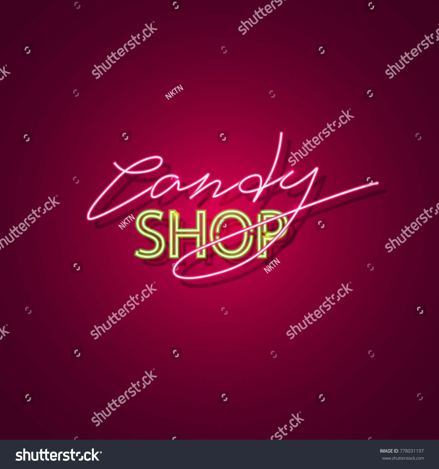 Candy Shop Neon Sign Neon Sign Stock Vector Royalty Free 778031197 Shutterstock 5463