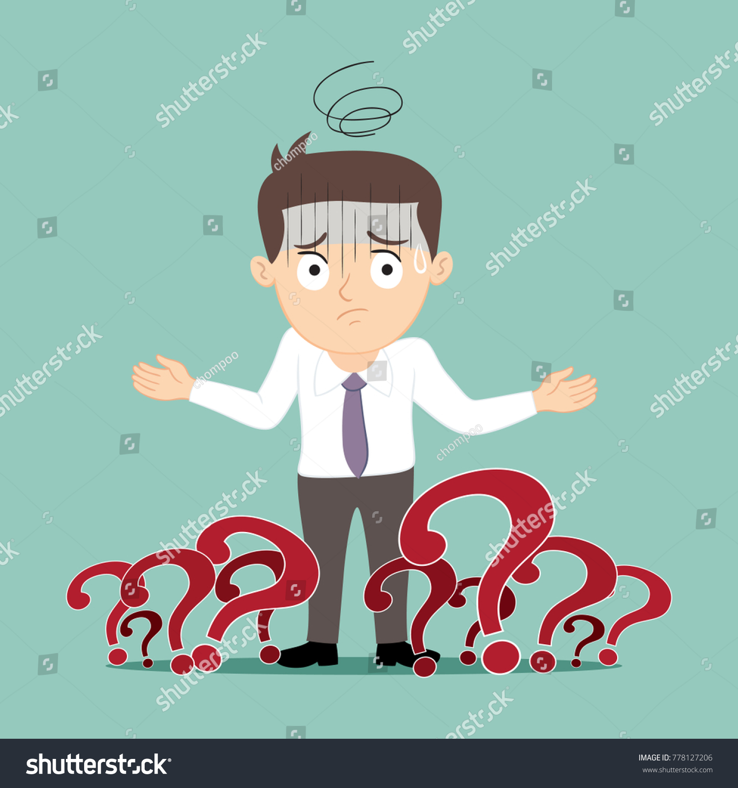 Businessman Stand Question Marks Illustration Vector Stock Vector ...