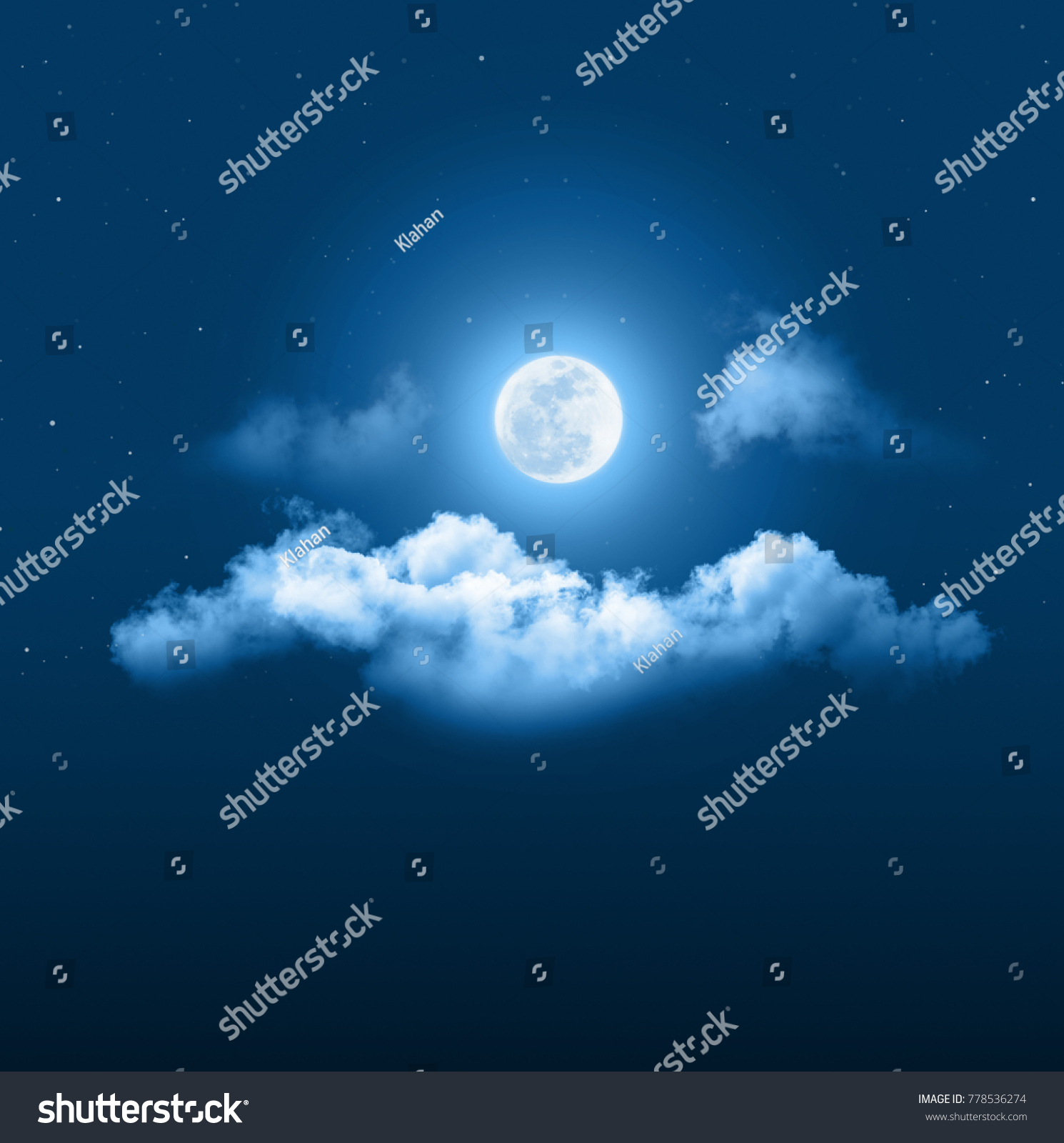 Mystical Night Sky Background Full Moon Stock Photo 1020914899