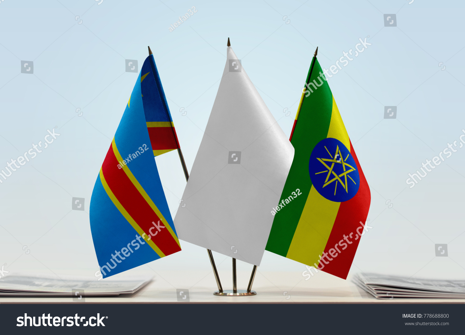 Flags Democratic Republic Congo Drc Droc Stock Photo 778688800 ...