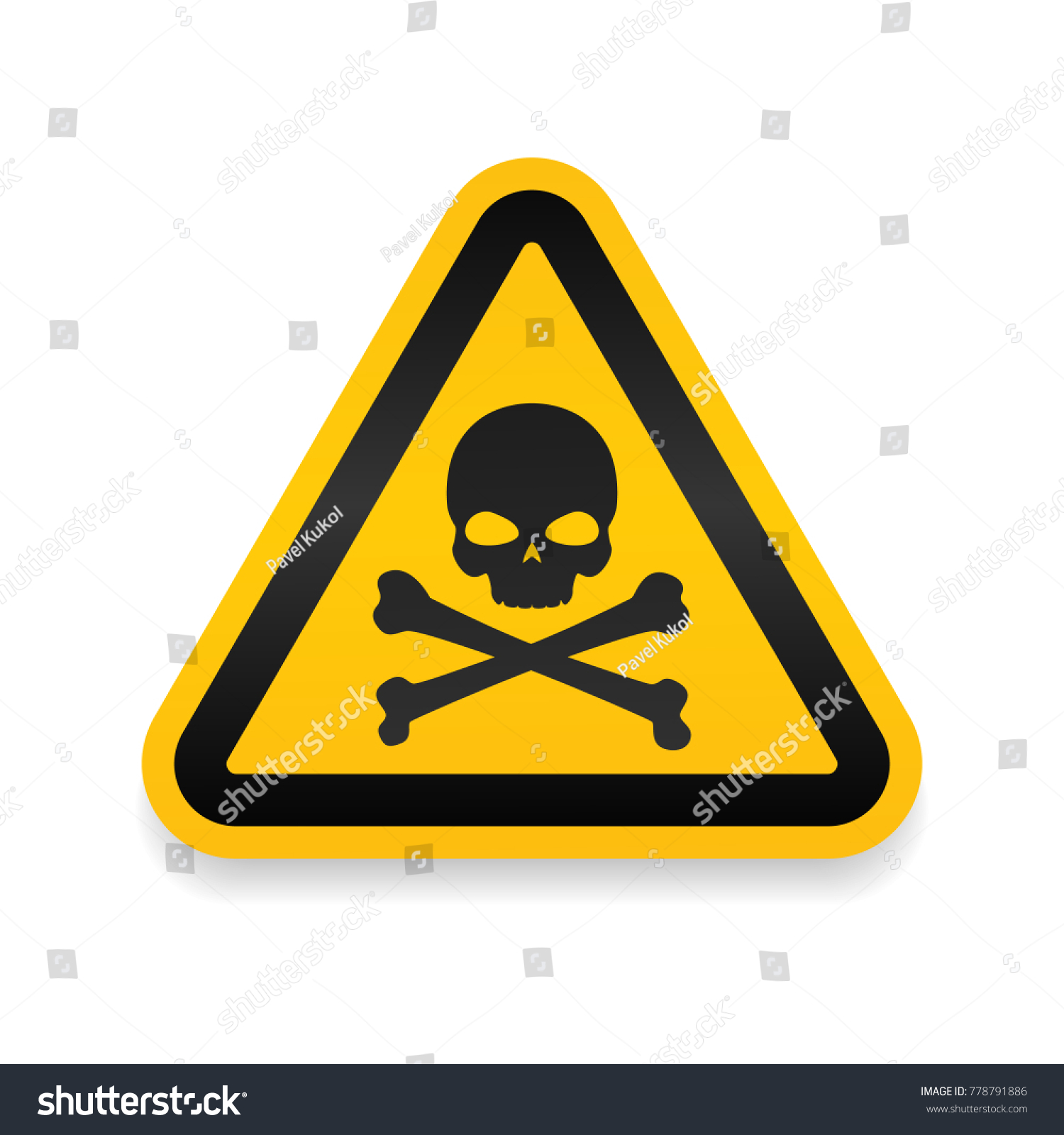 Skull Bones Logo Warning Attention Icon Stock Vector (Royalty Free ...