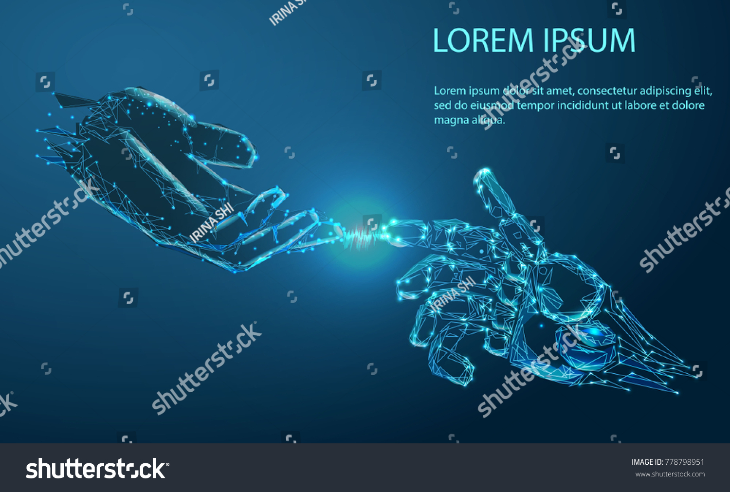 Robot Arm Hand Human Touch Illustration Stock Vector (Royalty Free ...