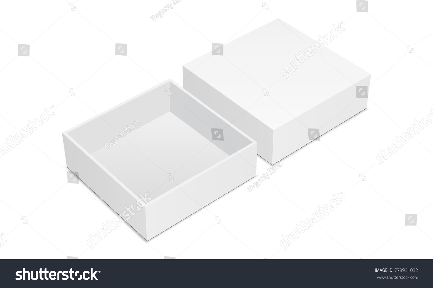 Empty Square Box Mockup Lid Isolated Stock Vector (Royalty Free ...