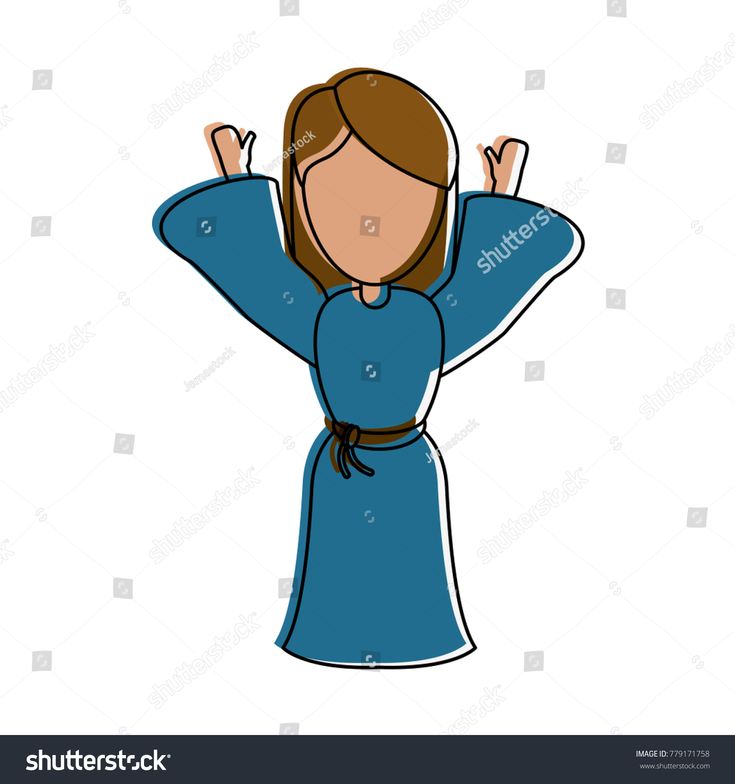 Virgin Mary Cartoon Icon Vector Illustration Stock Vector (Royalty Free ...