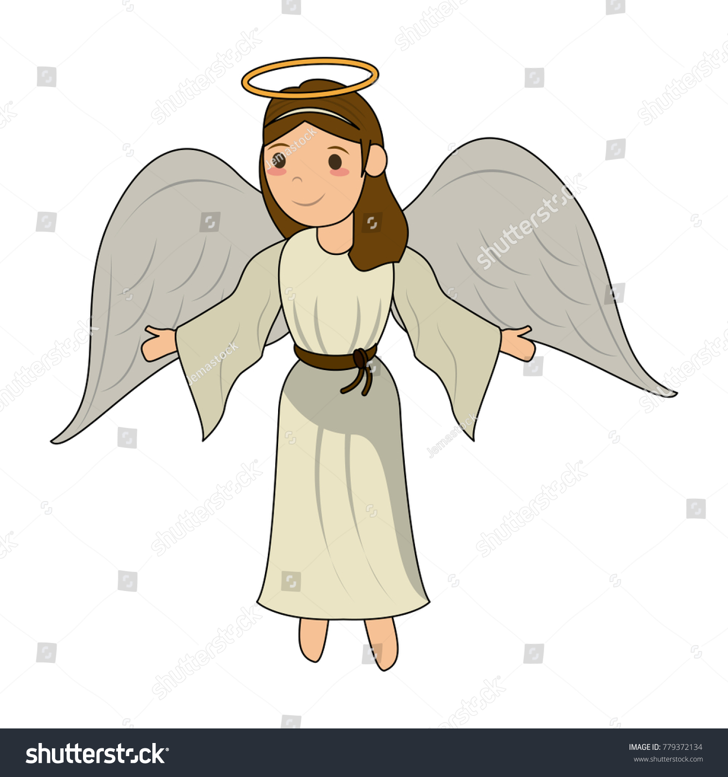 Beautiful Angel Cartoon Stock Vector (Royalty Free) 779372134 ...