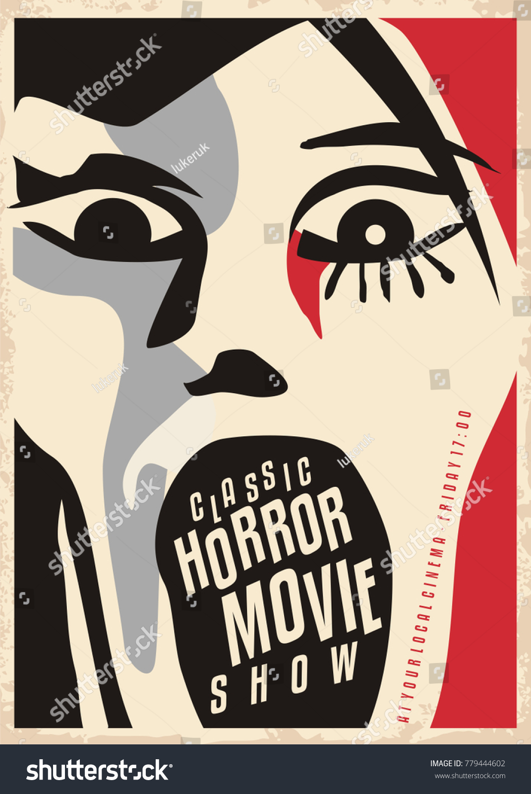 Horror Movies Poster Design Dreadful Face Stock Vector (Royalty Free ...