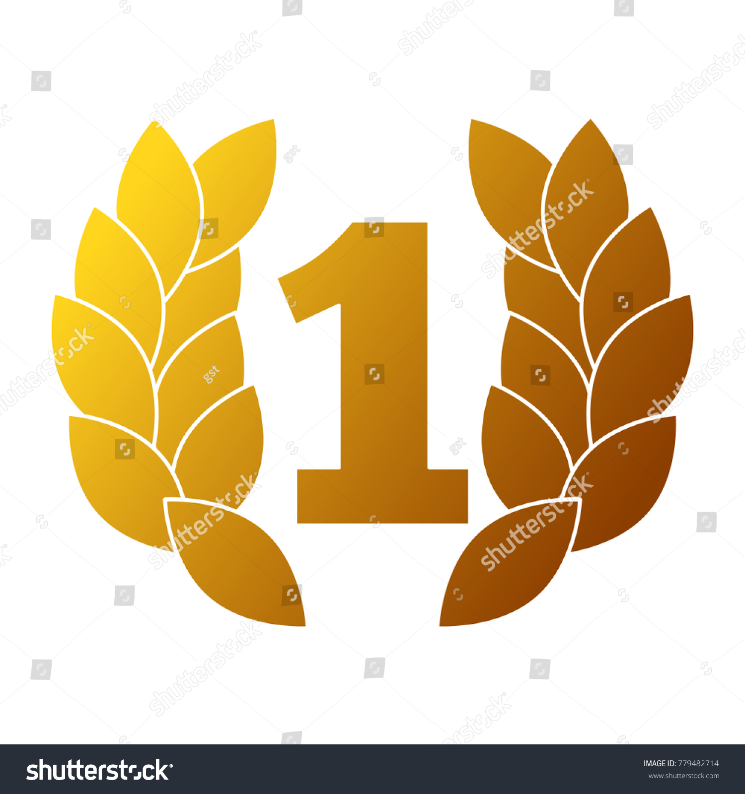 Number One Wreath Trophy Award Stock Vector (Royalty Free) 779482714 ...