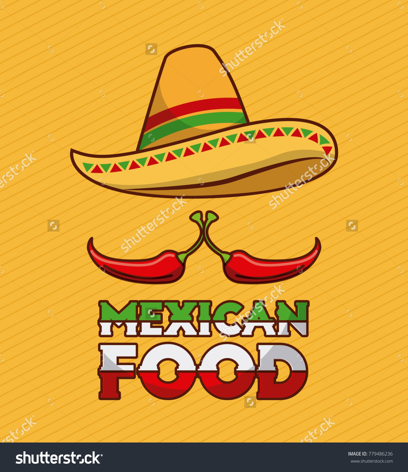 Mexican Food Chili Pepper Hat Traditional Stock Vector (Royalty Free ...