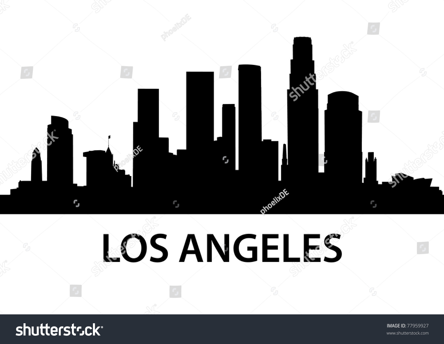 Detailed Illustration Los Angeles California Stock Vector (Royalty Free ...