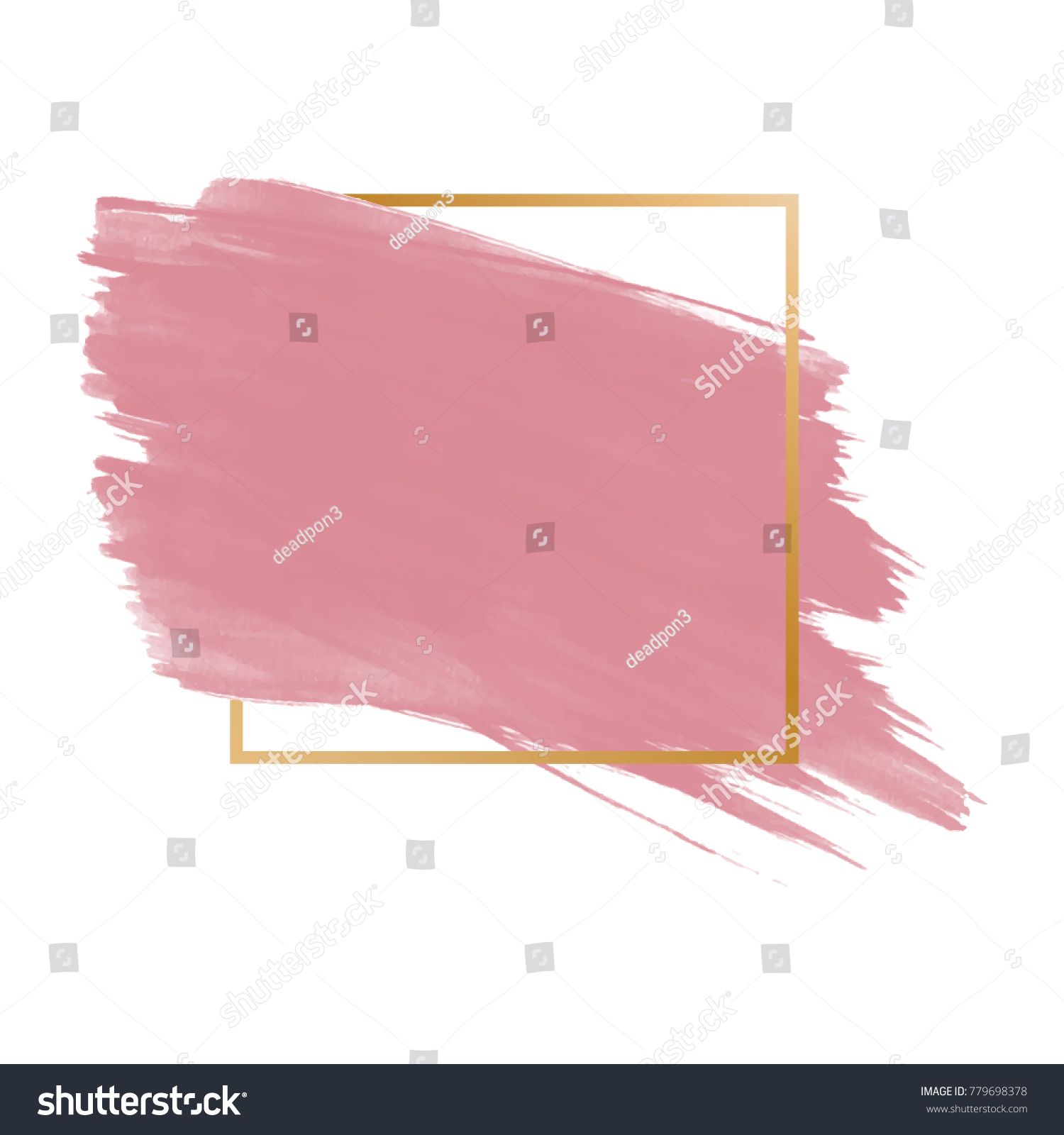 Vector Frame Pink Paint Brush Stroke Stock Vector (Royalty Free ...