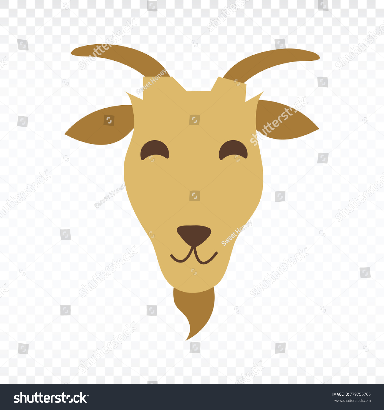 Goatcartoon Goat Head Isolated White Background Stock Vector (Royalty ...