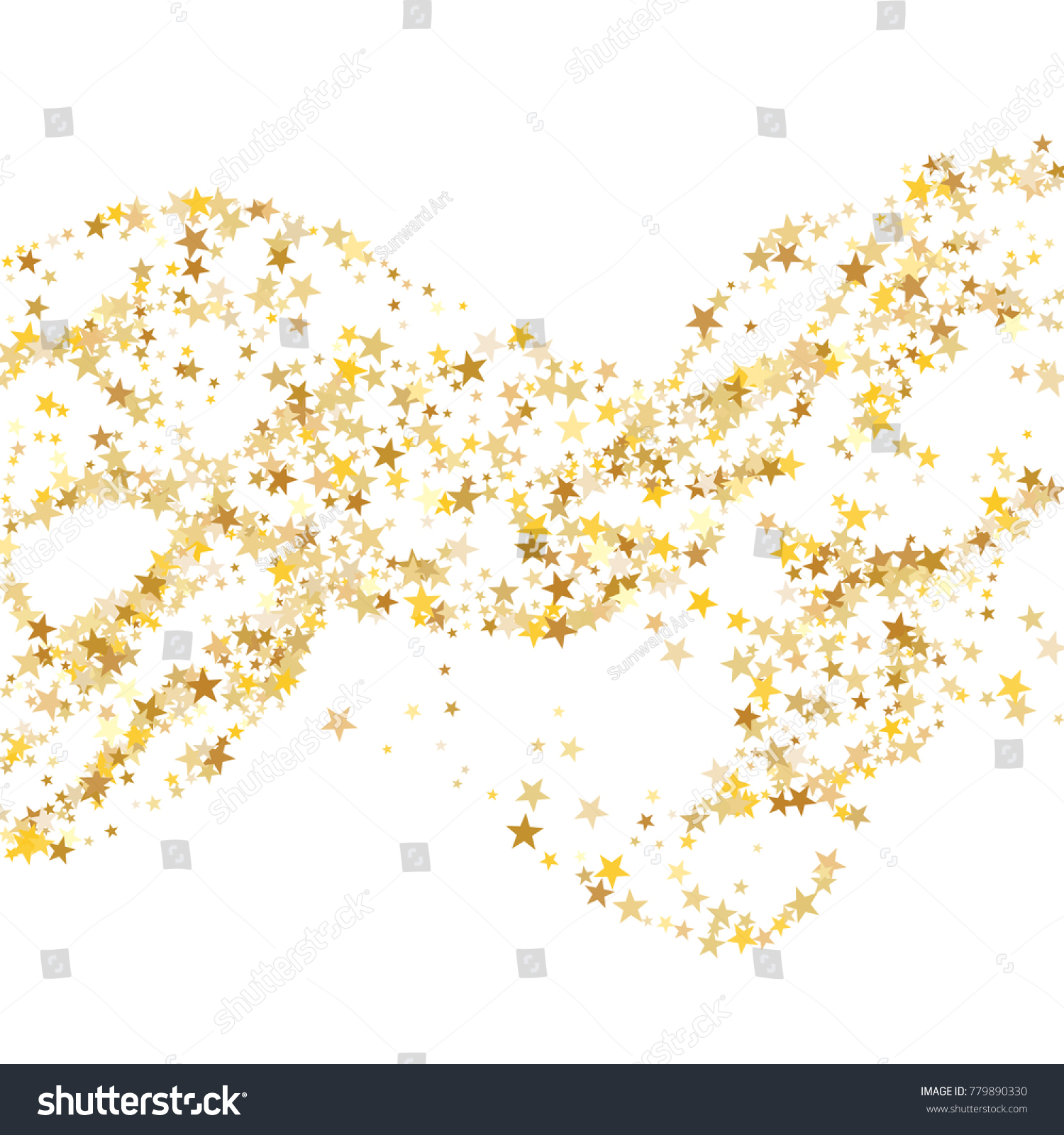 Gold Sparkling Background Star Dust Isolated Stock Vector (Royalty Free ...