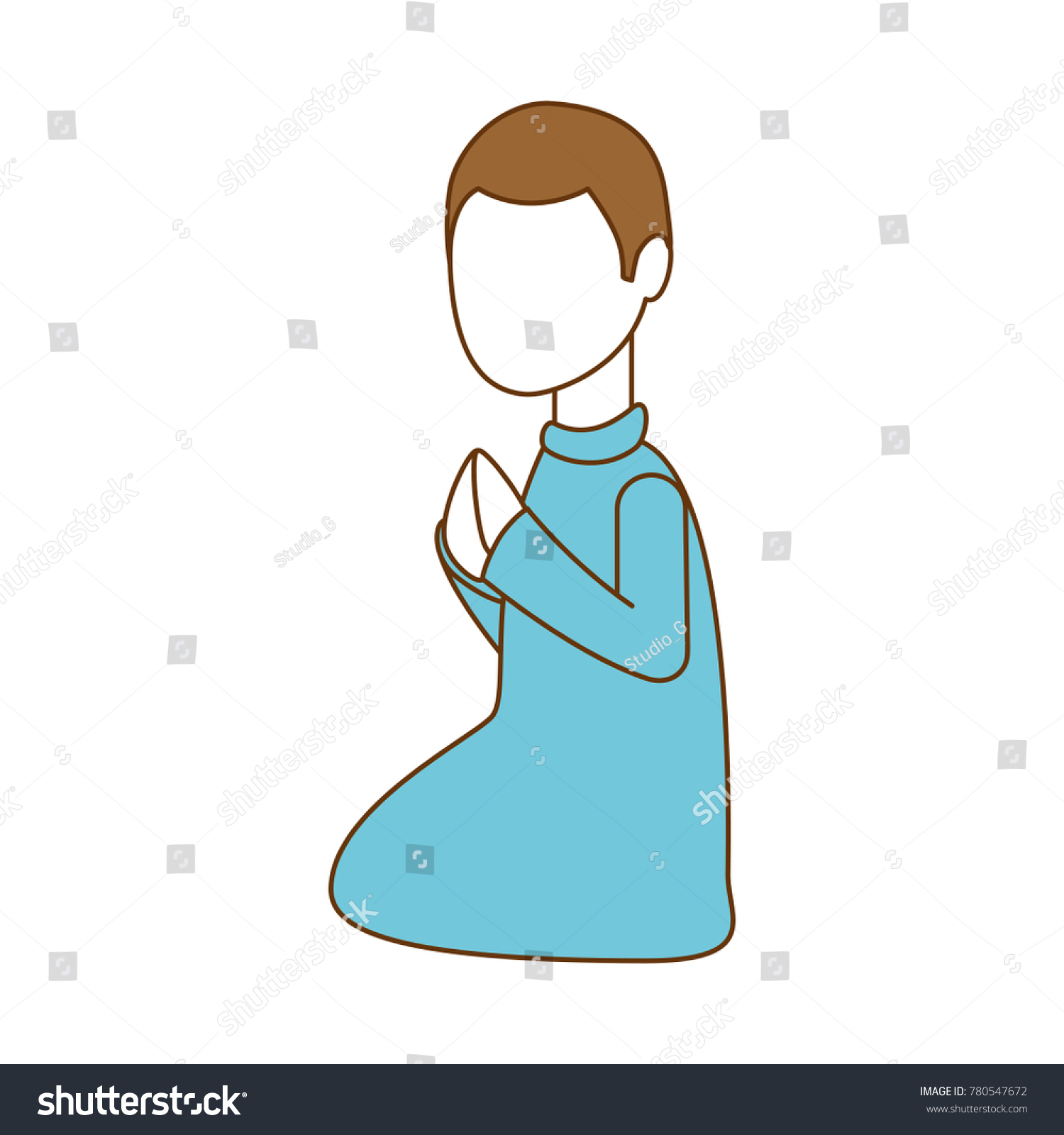 Person Praying Avatar Character Stock Vector (Royalty Free) 780547672 ...