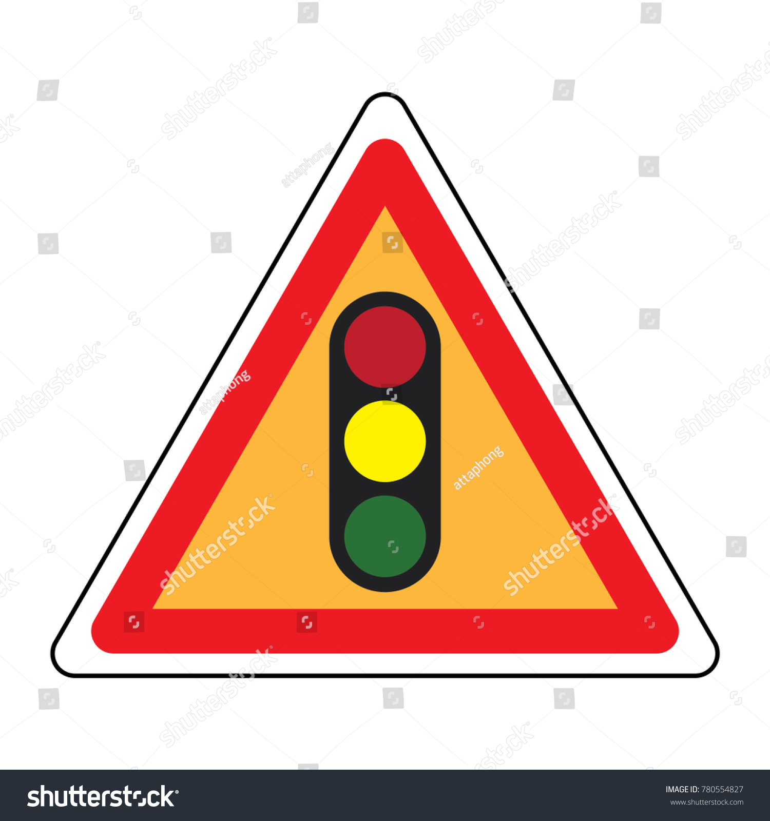 Traffic Signal Symbol Sign Stop Ahead Stock Vector (Royalty Free ...