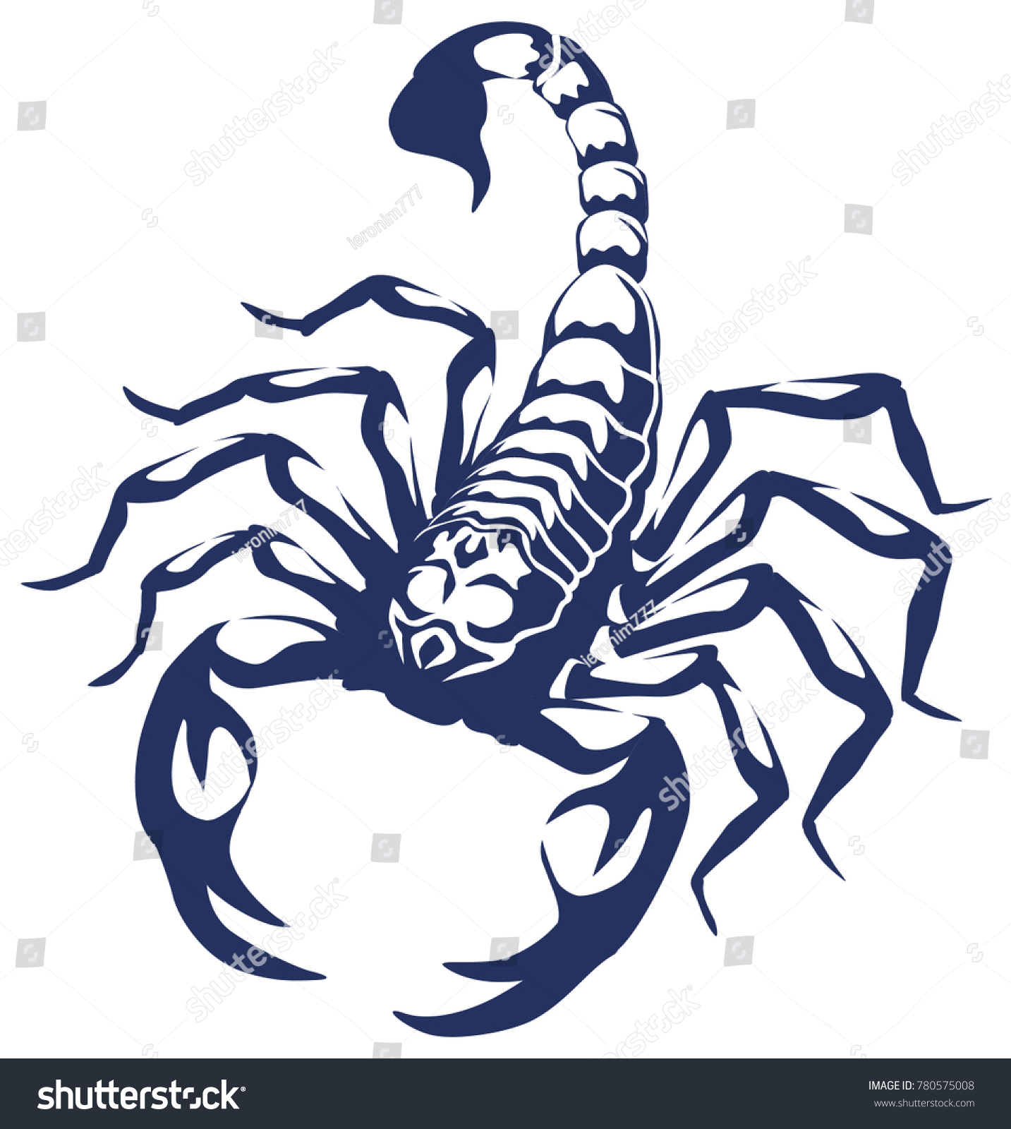 Stylized Vector Illustration Scorpion The Astrological Stock Vector Royalty Free