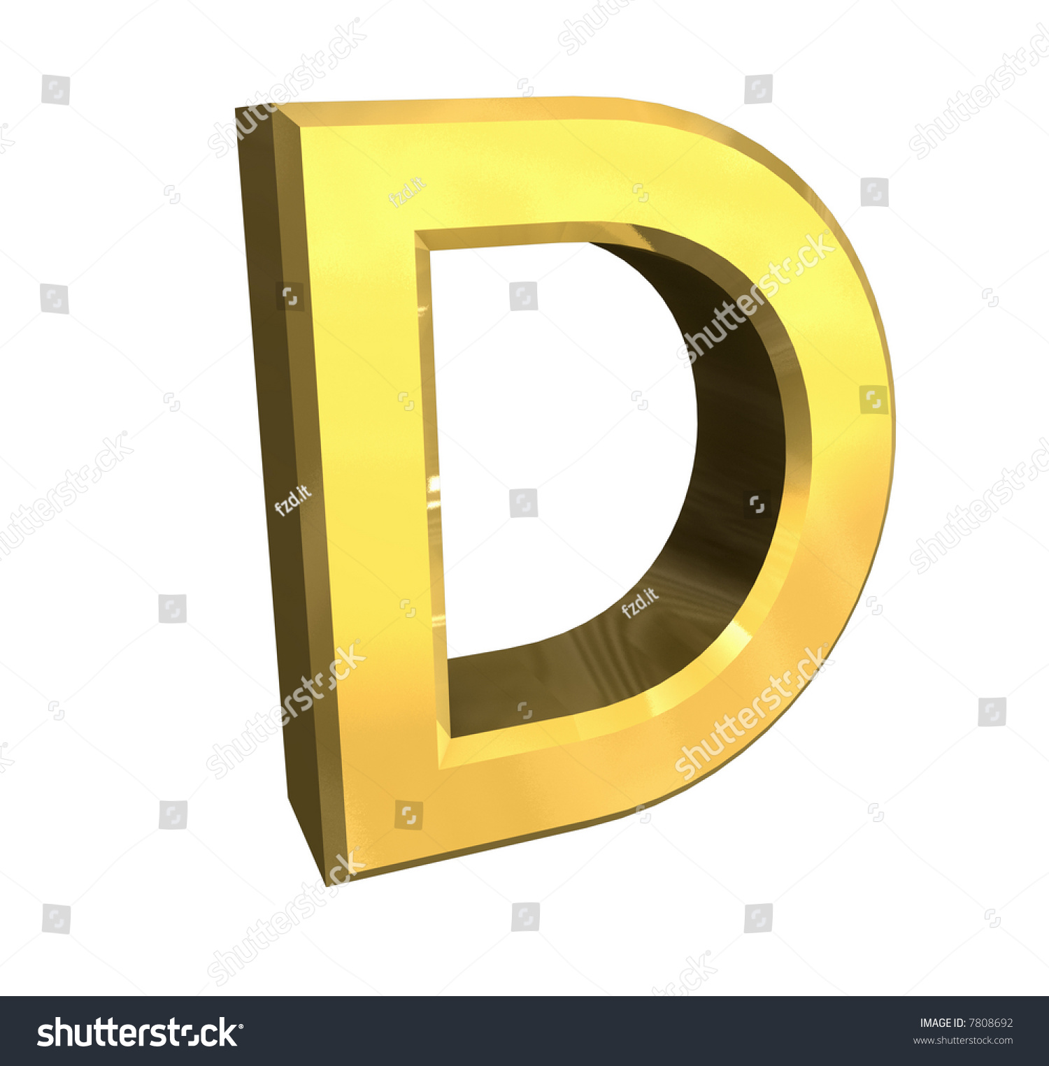 Gold 3d Letter D Stock Illustration 7808692 | Shutterstock