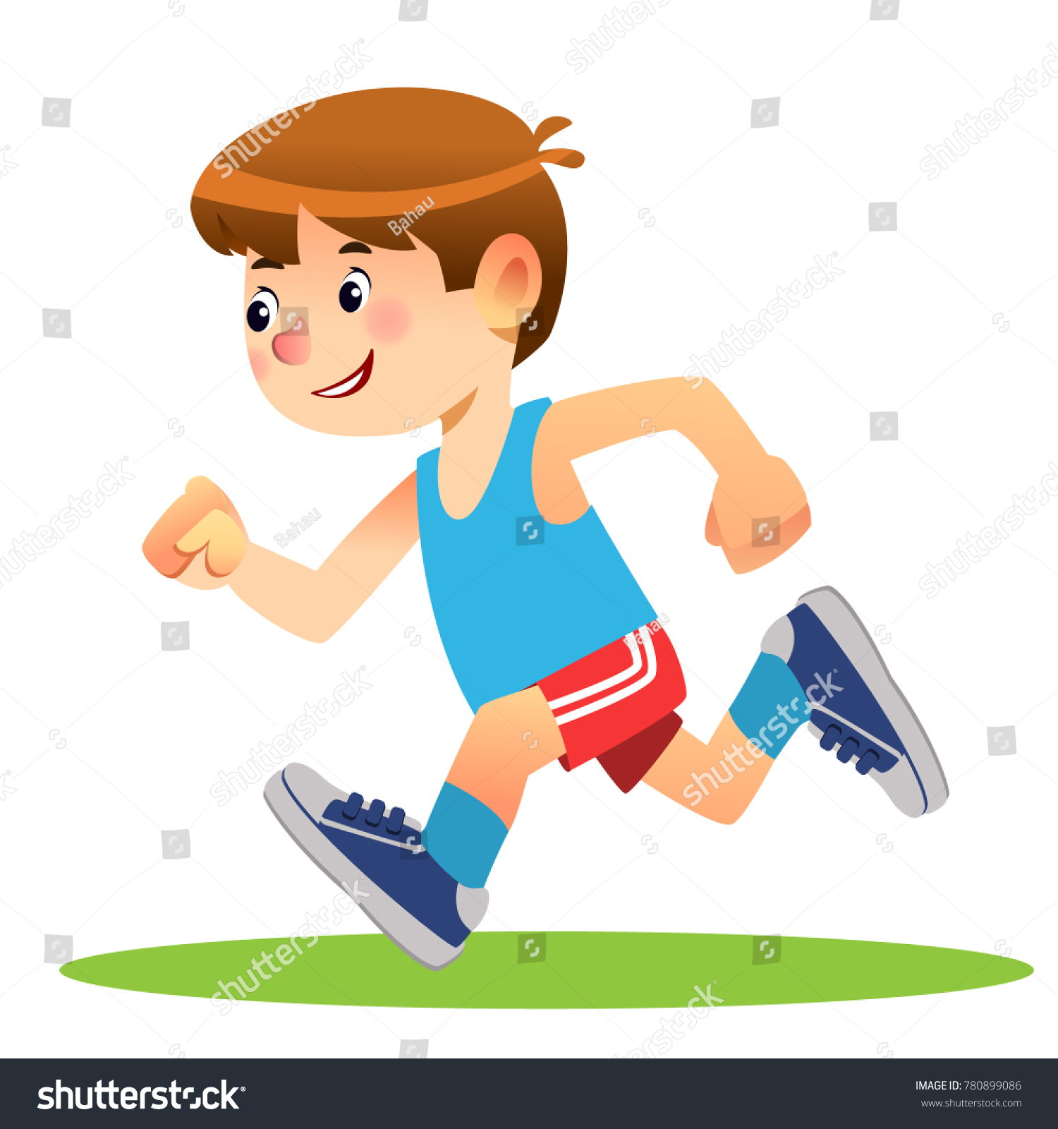 Boy Running Marathon Runner Boy Running Stock Vector (Royalty Free ...