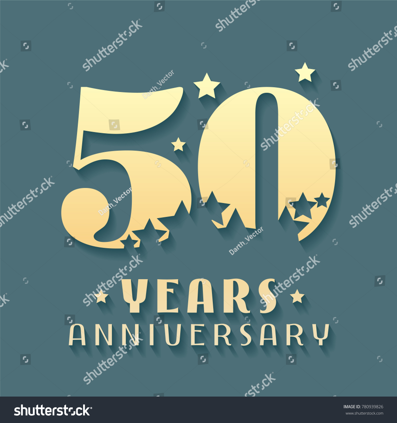 50 Years Anniversary Vector Icon Symbol Stock Vector (Royalty Free ...