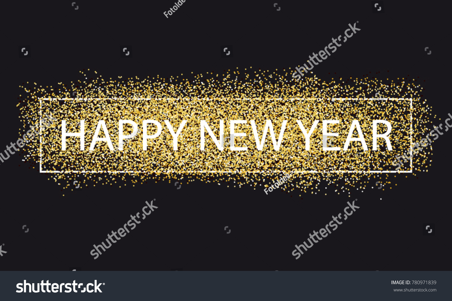 Happy New Year Golden Glitter Background Stock Vector (Royalty Free ...