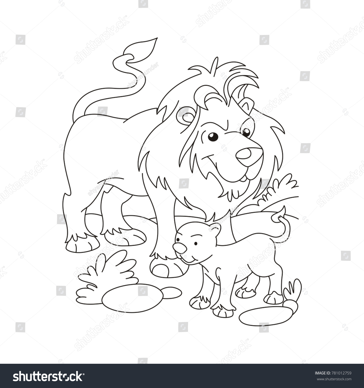 Лев и мышь раскраска