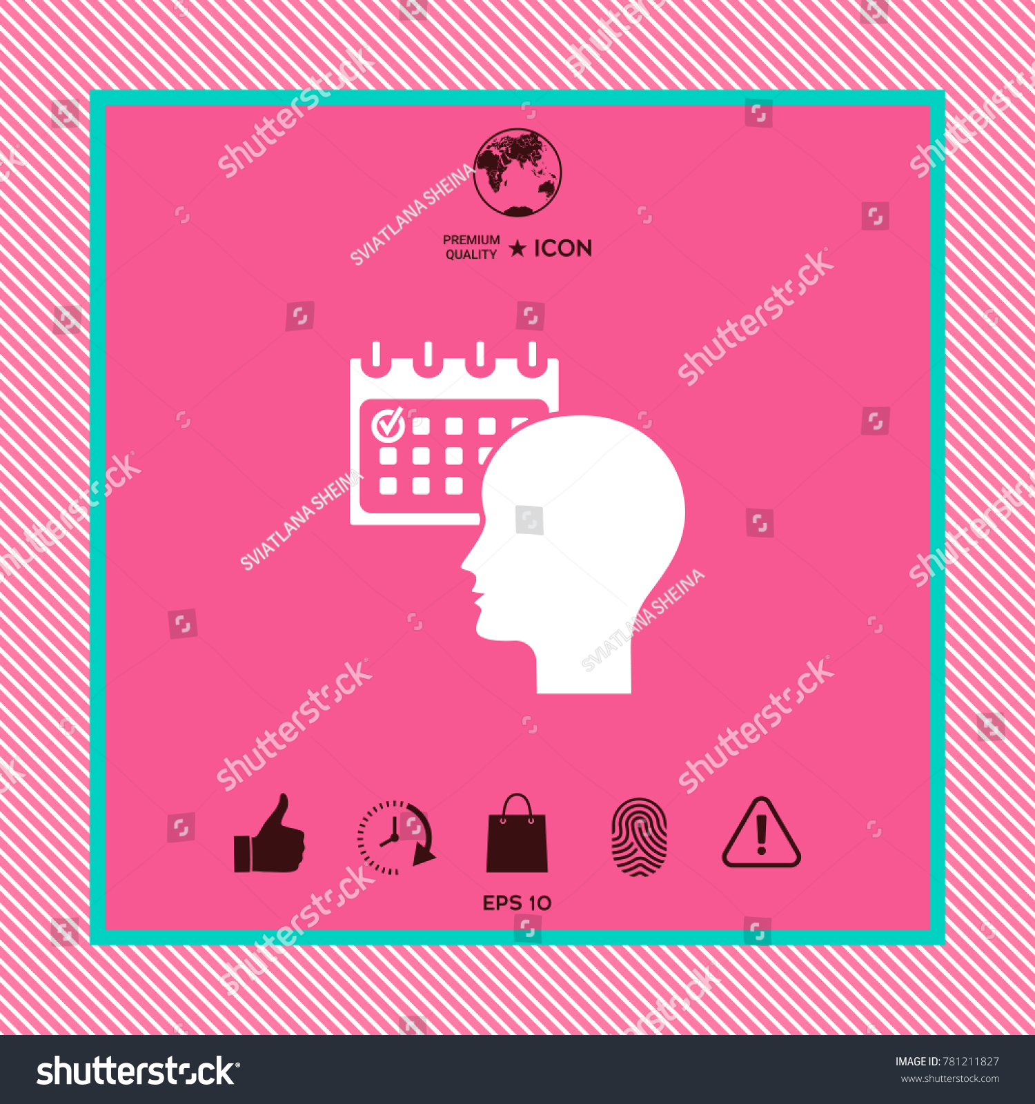 Planning Time Management Person Calendar Icon Stock Vector (Royalty