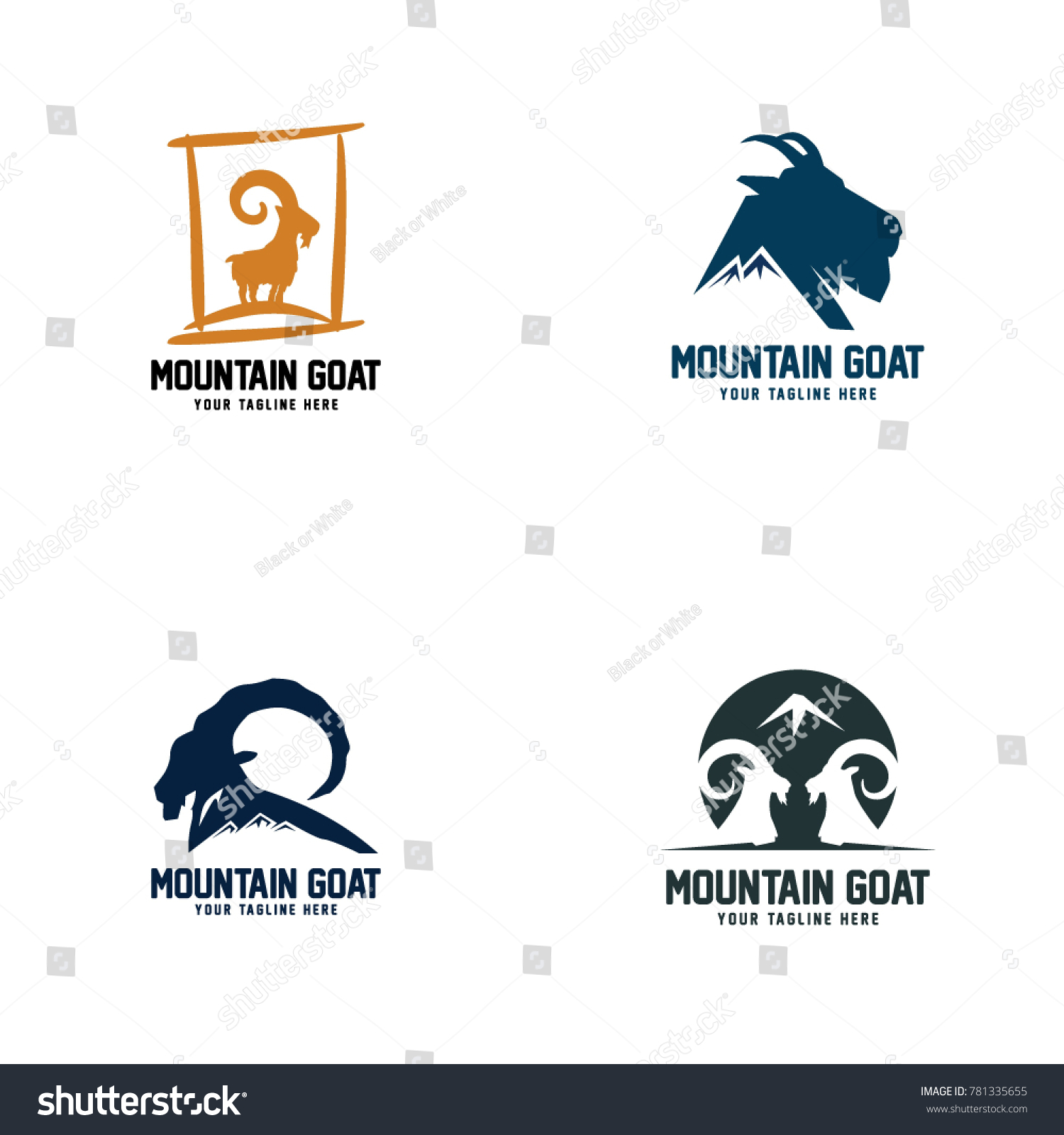 Mountain Goat Logo Vector Stock Vector (royalty Free) 781335655 