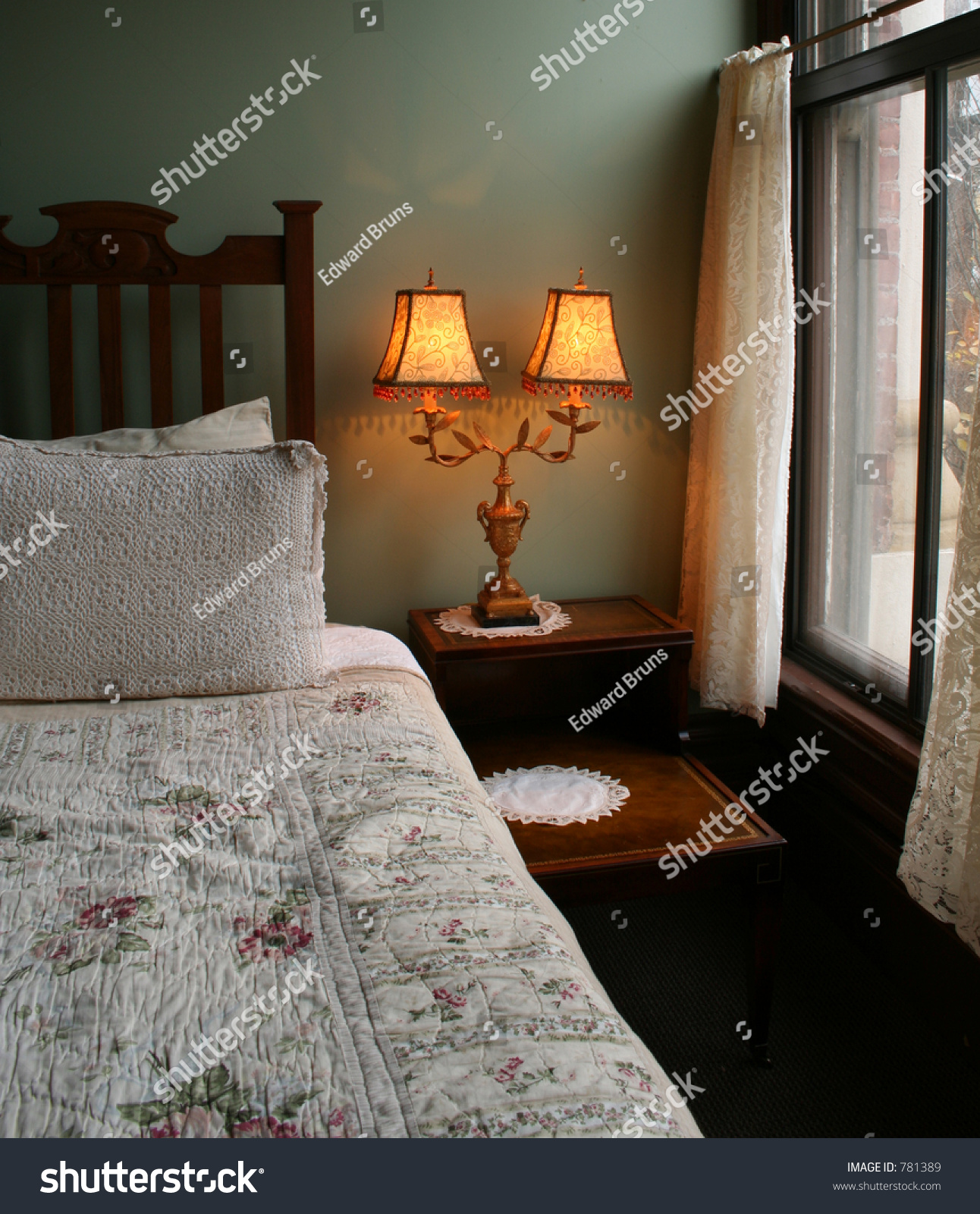 Victorian Bedroom Bed Lamp Nightstand Stock Photo 781389 Shutterstock   Stock Photo Victorian Bedroom With Bed Lamp And Nightstand 781389 