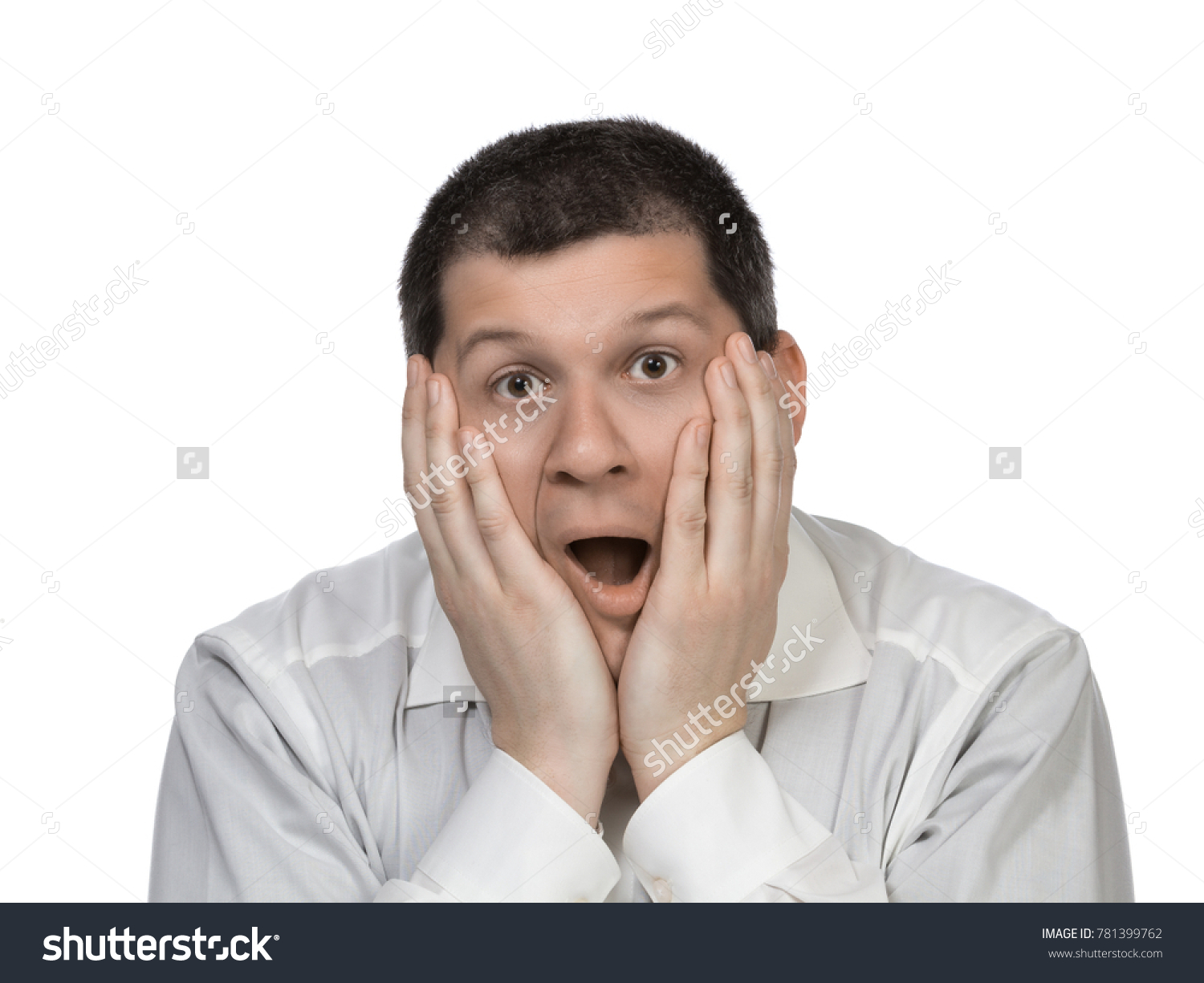 Scared Man On White Background Stock Photo 781399762 | Shutterstock