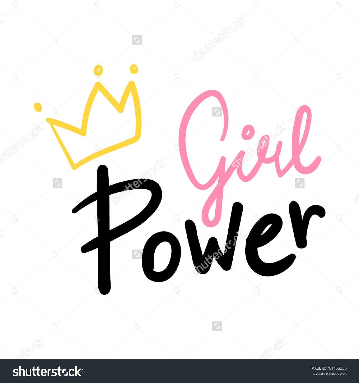 Girl Power Hand Lettering Vector Pink Stock Vector (Royalty Free ...