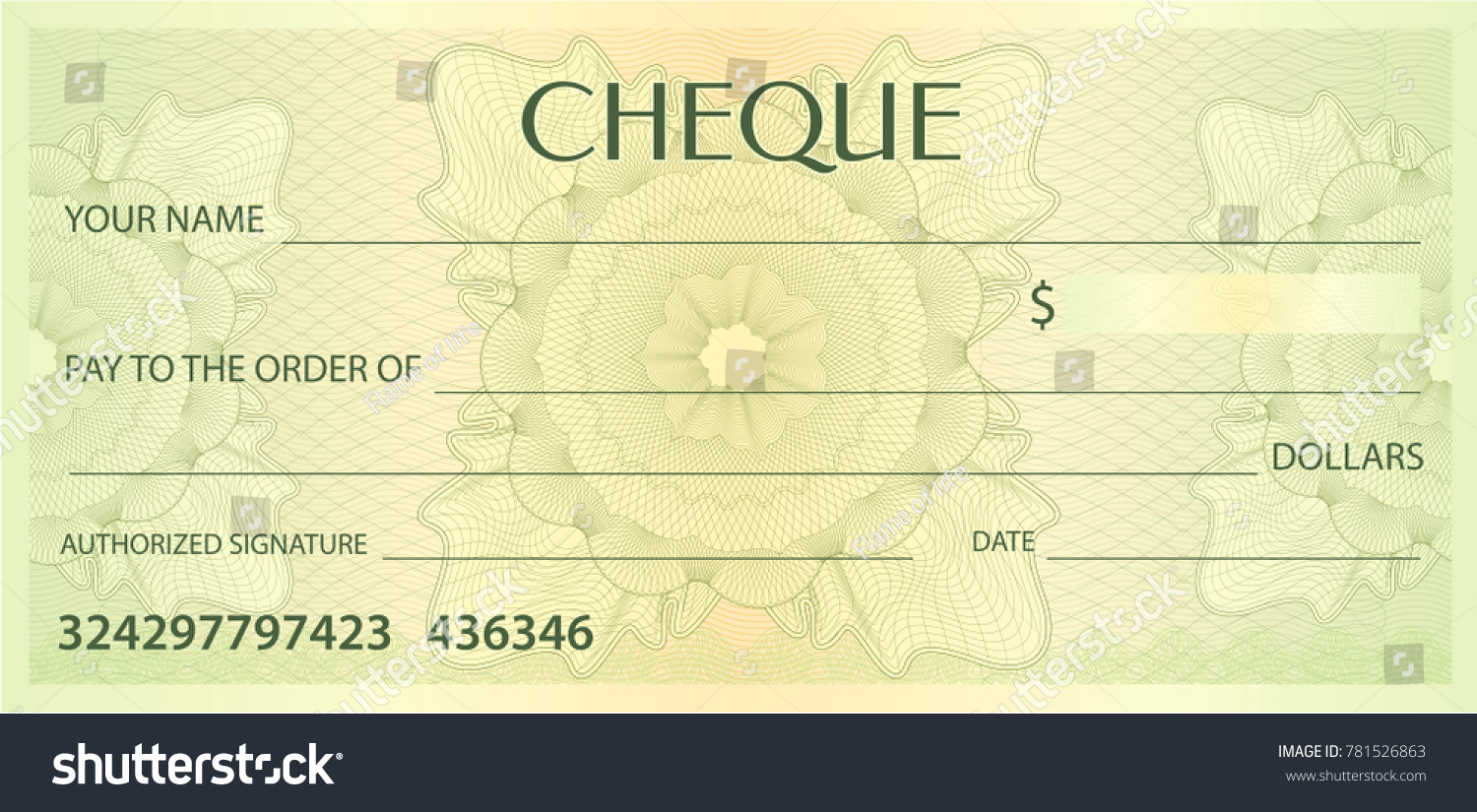 Check Cheque Chequebook Template Guilloche Pattern Stock Vector ...