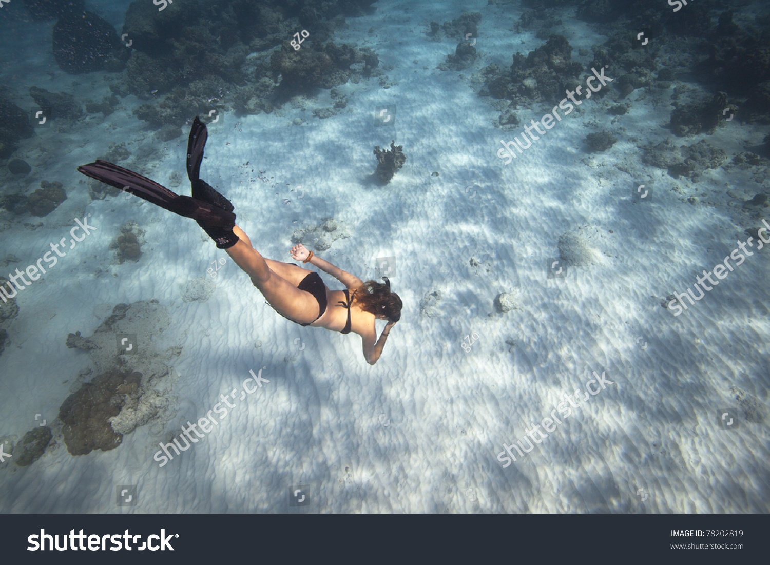 Freediving Topless Girl