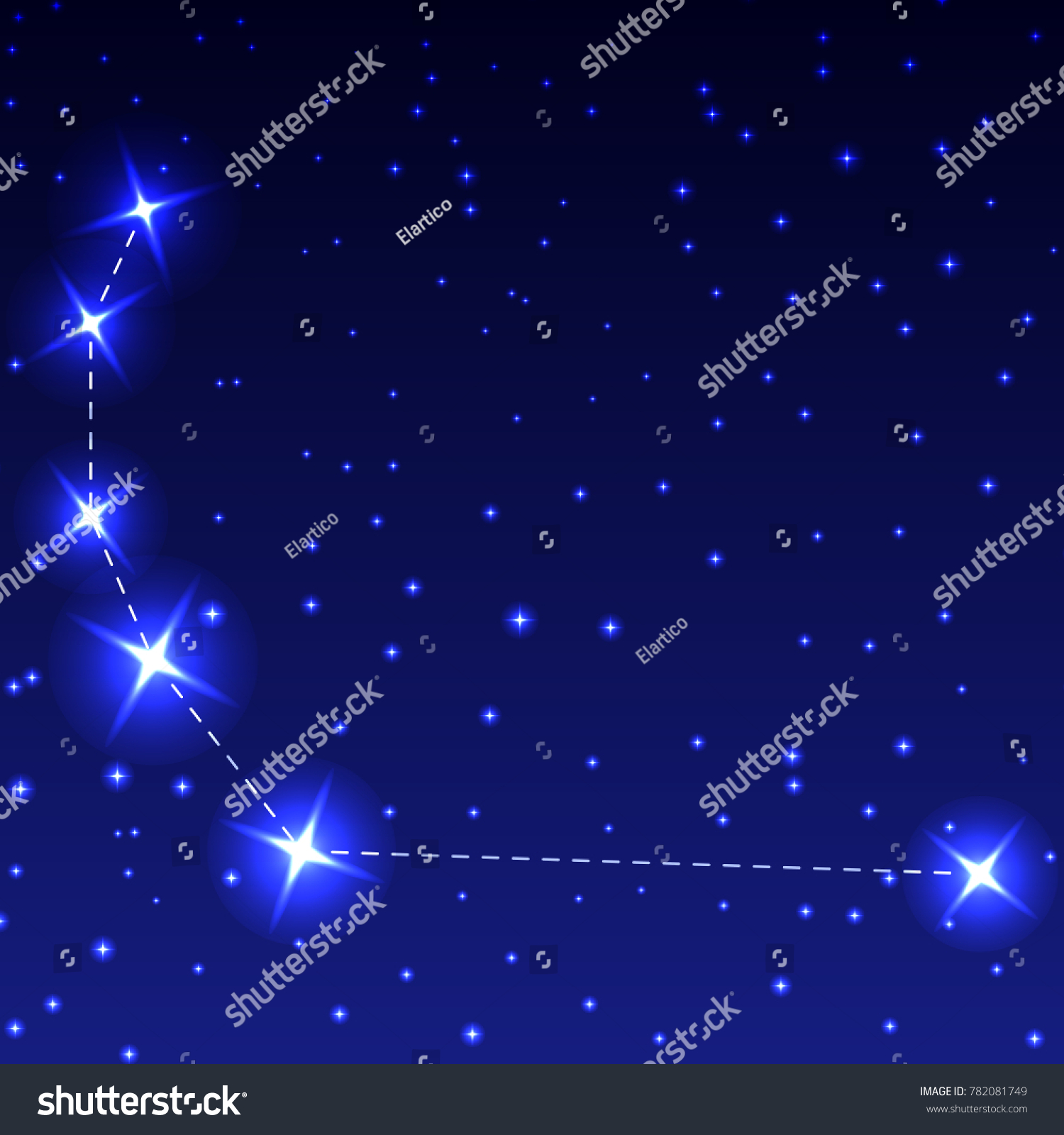 Constellation Southern Crown Night Starry Sky Stock Vector (Royalty ...