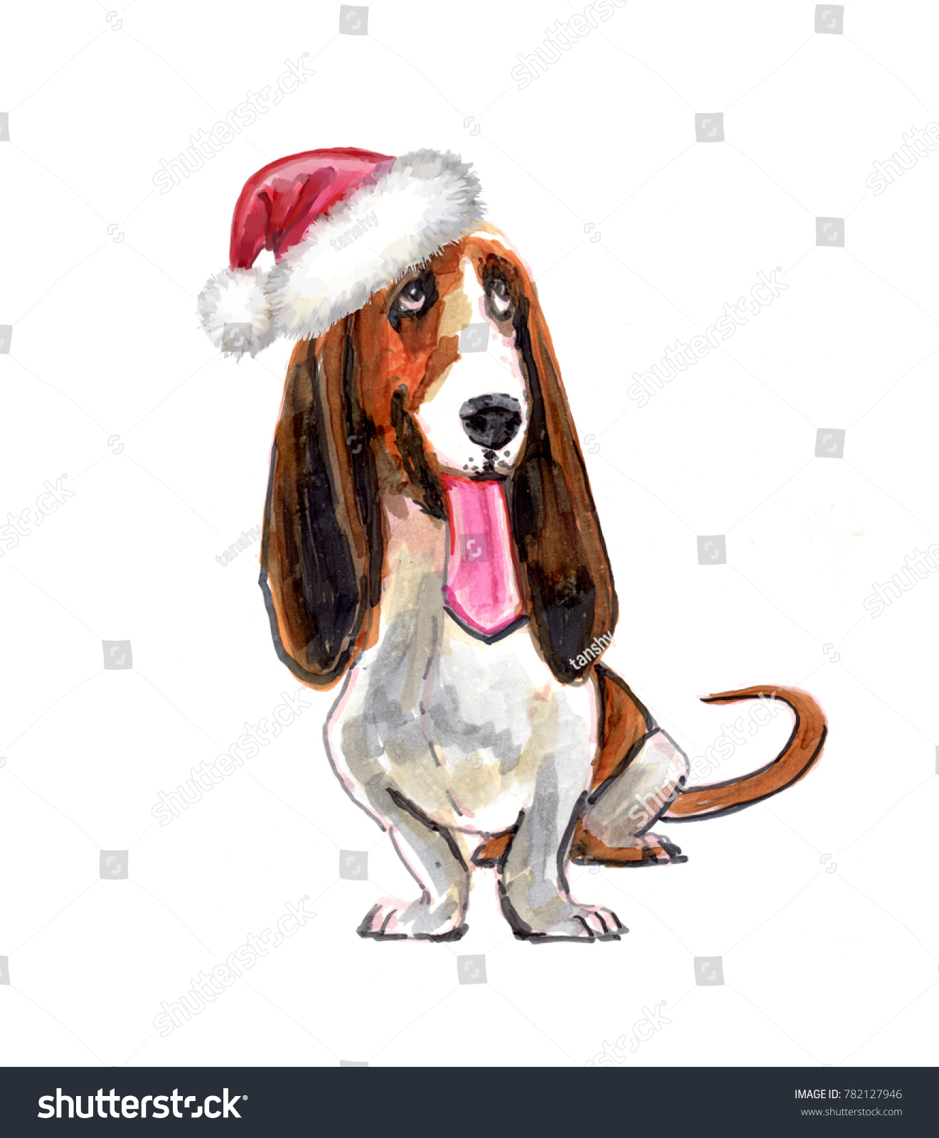 9 Bassett Hound Christmas Images, Stock Photos & Vectors | Shutterstock