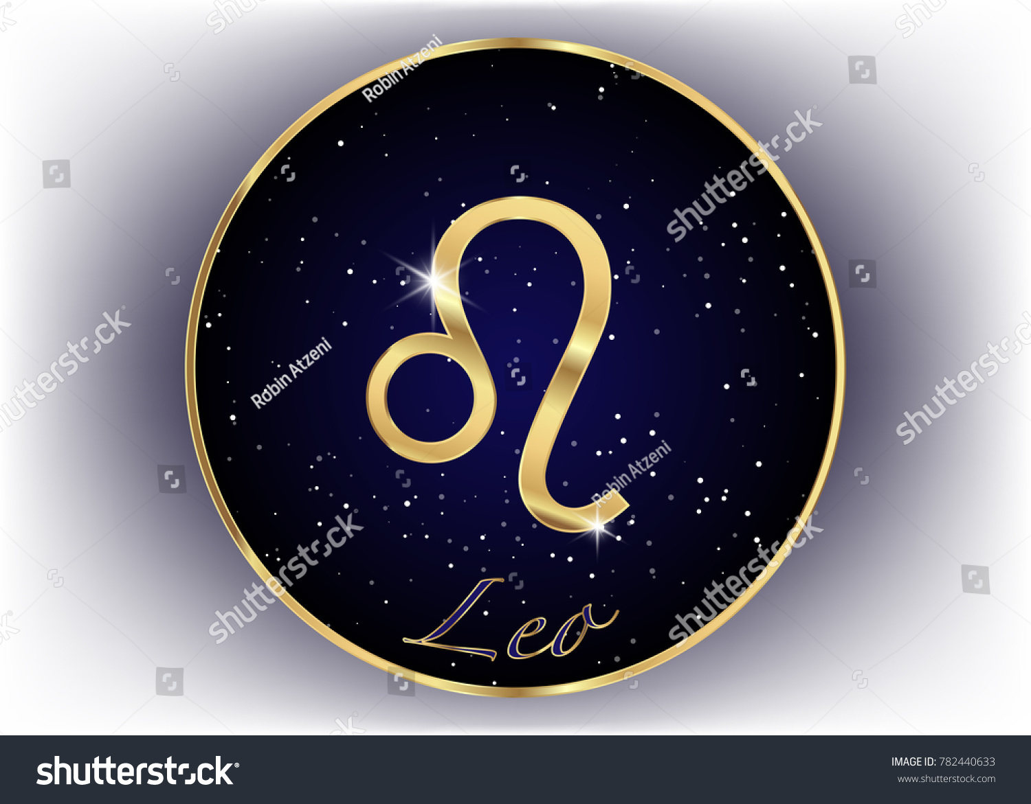 Gold Leo Zodiac Constellations Sign On Stock Vector (Royalty Free ...