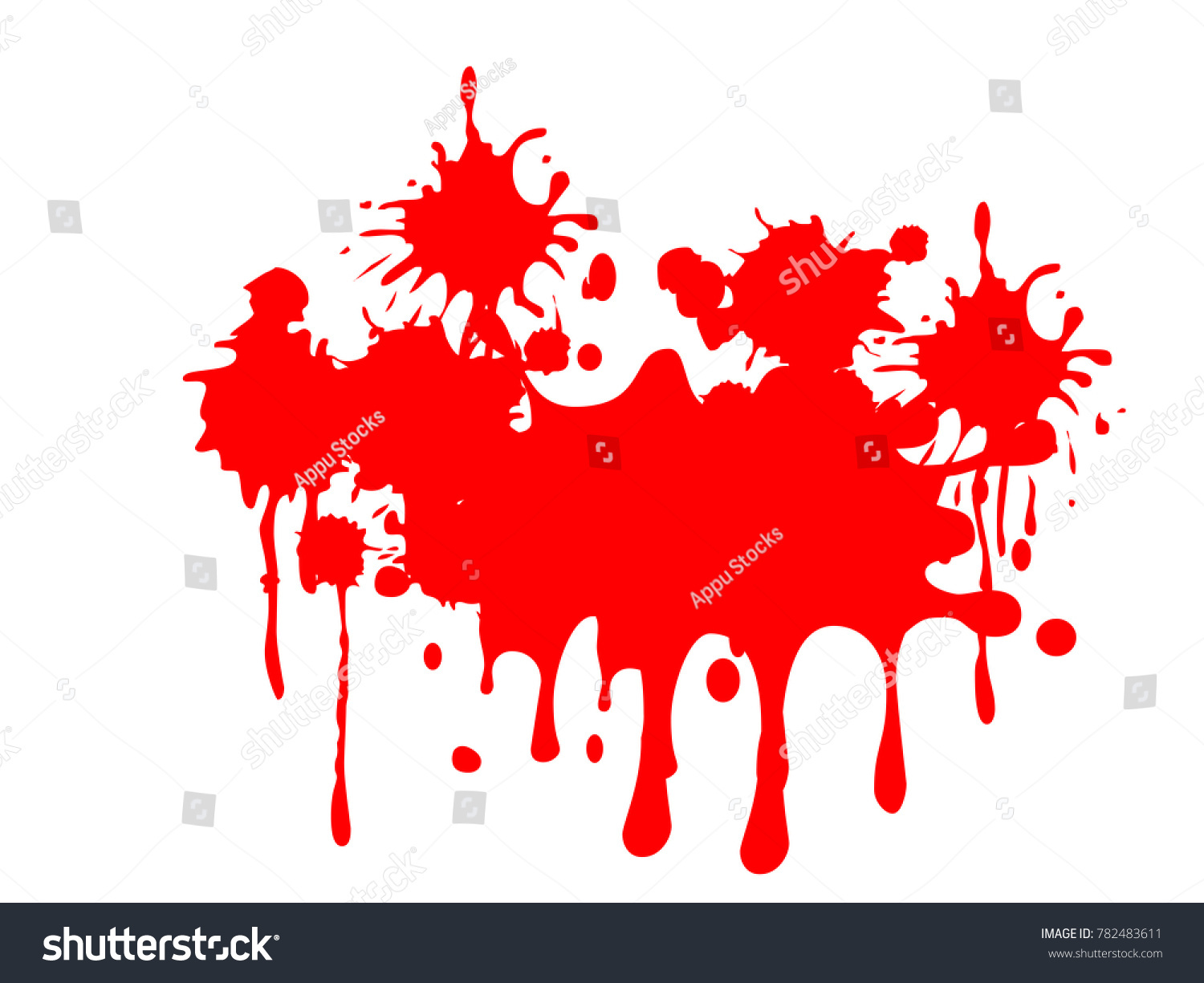 Red Color Paint Splash Cartoon Vector Stock Vector (royalty Free 