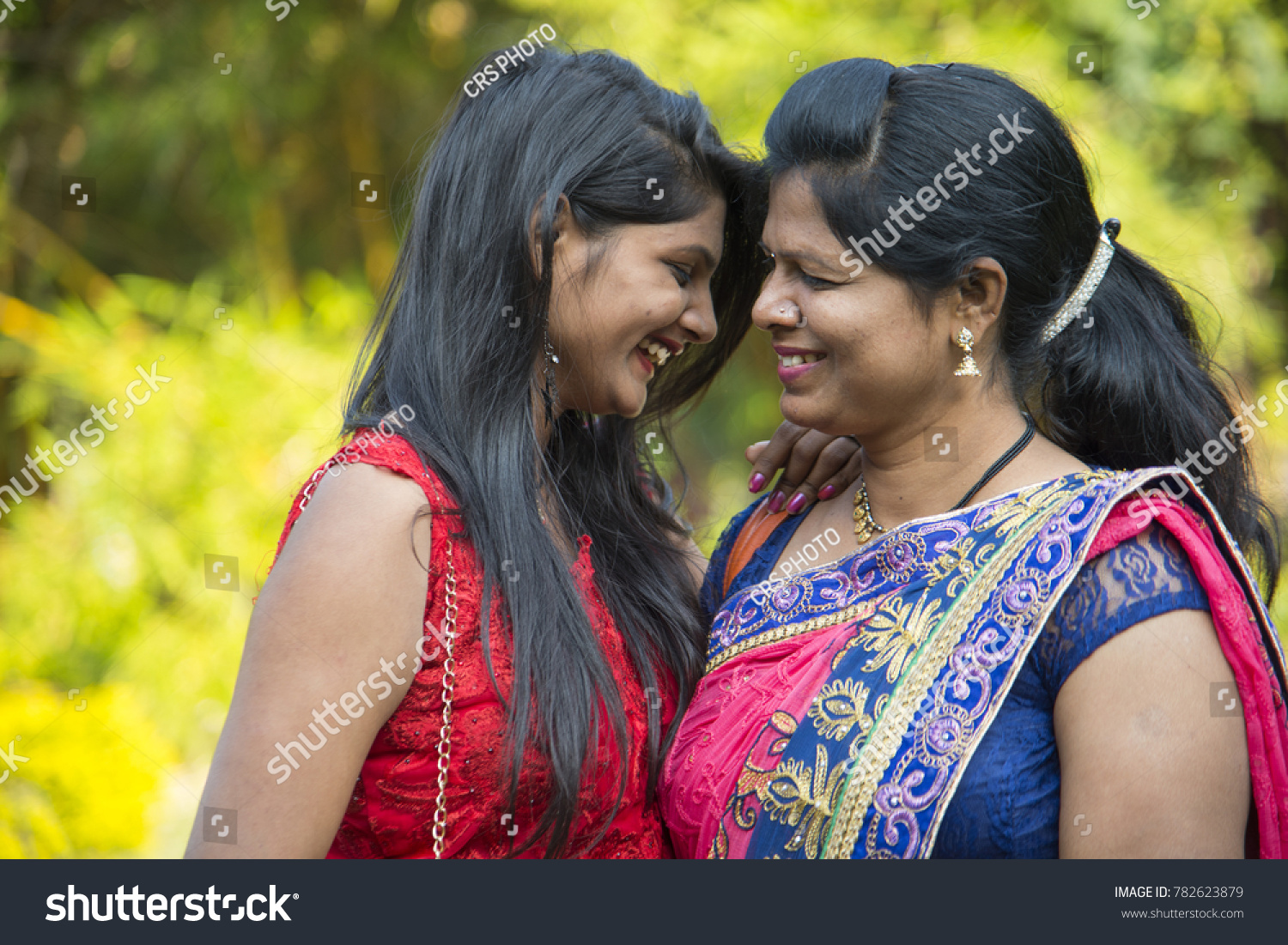 Portrait Happy Mother Daughter Embracing Smiley Stock Photo 782623879 ...