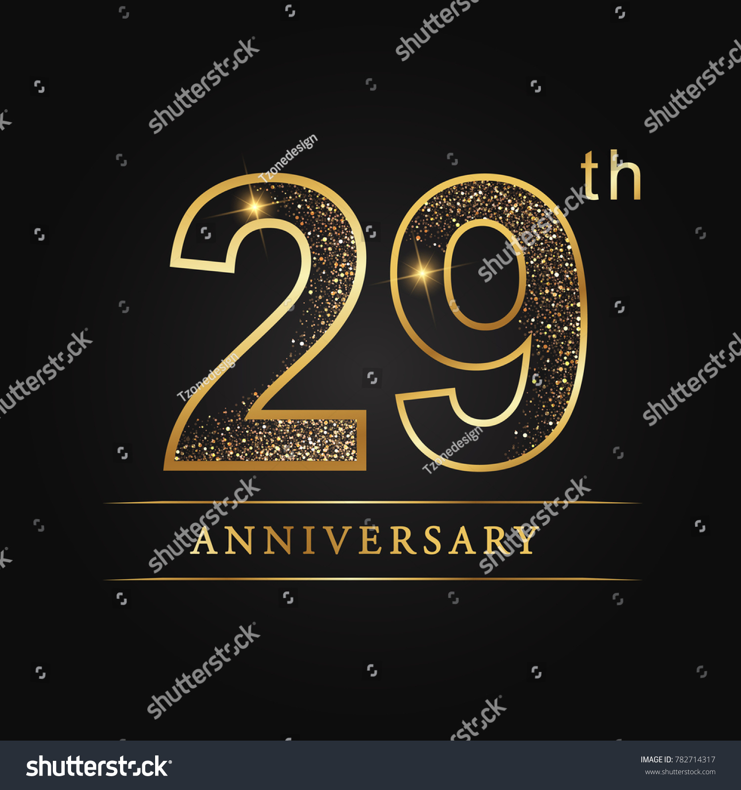 Anniversary29 Years Celebration Logotype Number Star Stock Vector ...