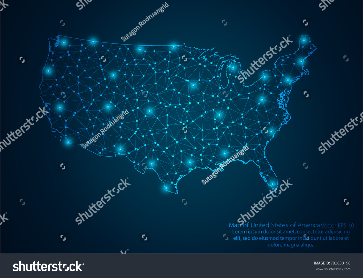 Digital Us Map 14 394 Images Photos Et Images Vectorielles De Stock Stock Vector Abstract Mash Line And Point Scales On Dark Background With Map Of United States Of America D Mesh 782830198