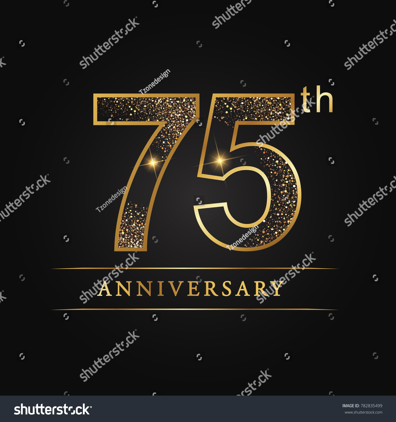 Anniversary75 Years Celebration Logotype Number Star Stock Vector ...