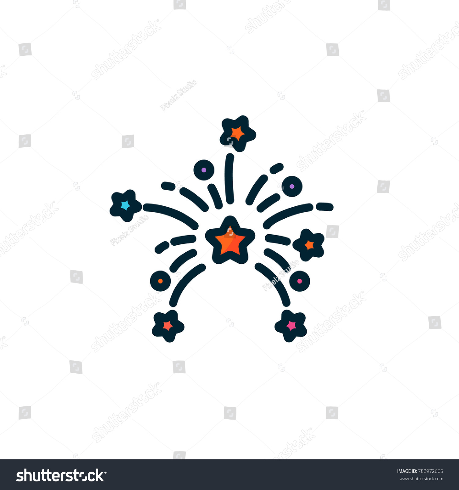 Firework Star Icon Fille Outline Stock Vector (Royalty Free) 782972665 ...