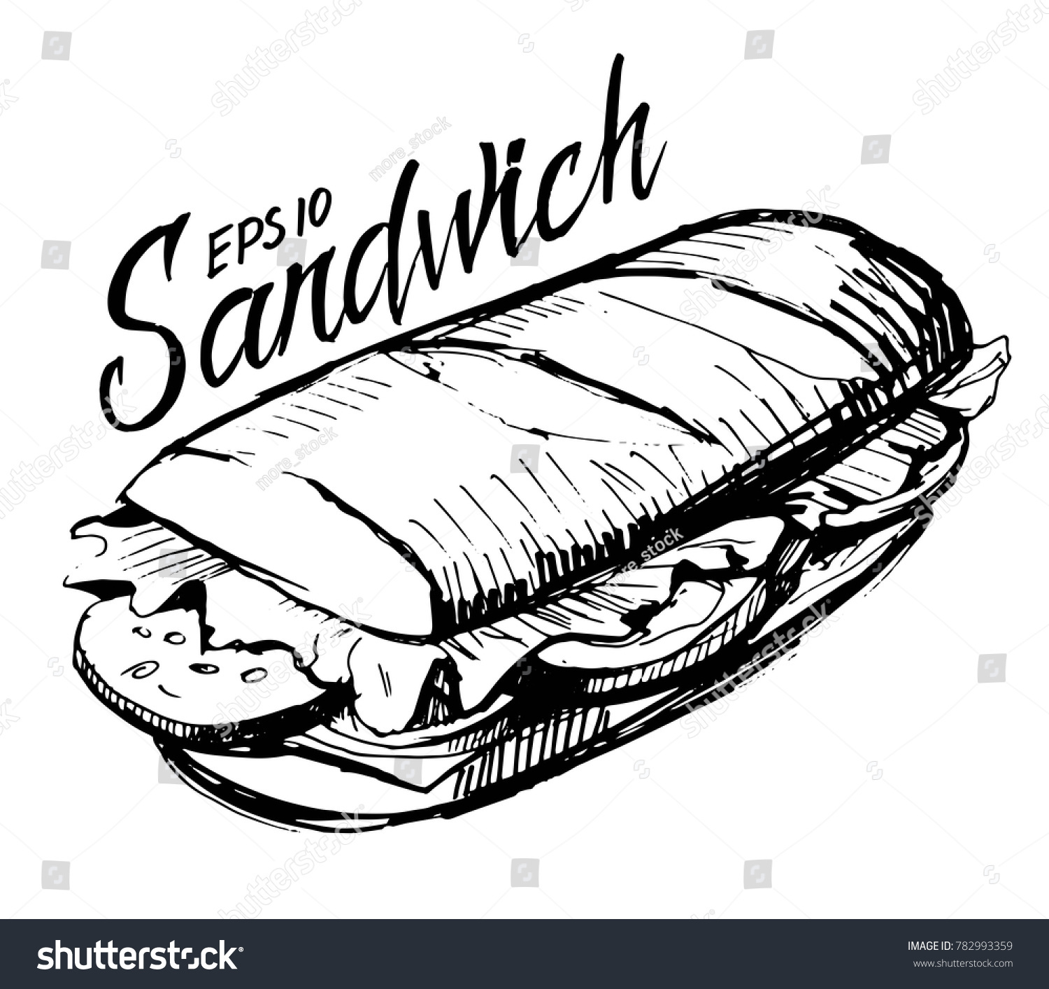 Сэндвич бутерброд черно белая