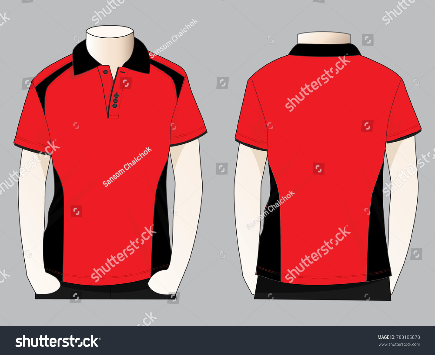 Mens Sport Polo Shirt Design Redblack Stock Vector (Royalty Free ...