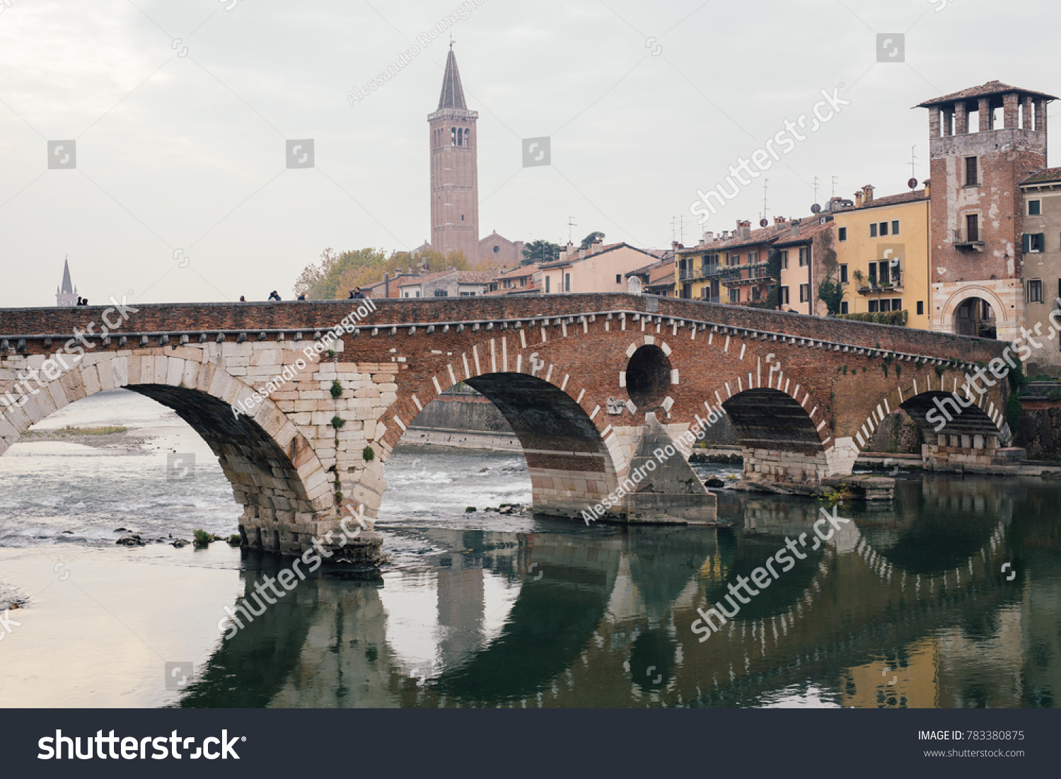 Famous Medievalroman Bridge Romeo Juliet City Stock Photo 783380875 ...