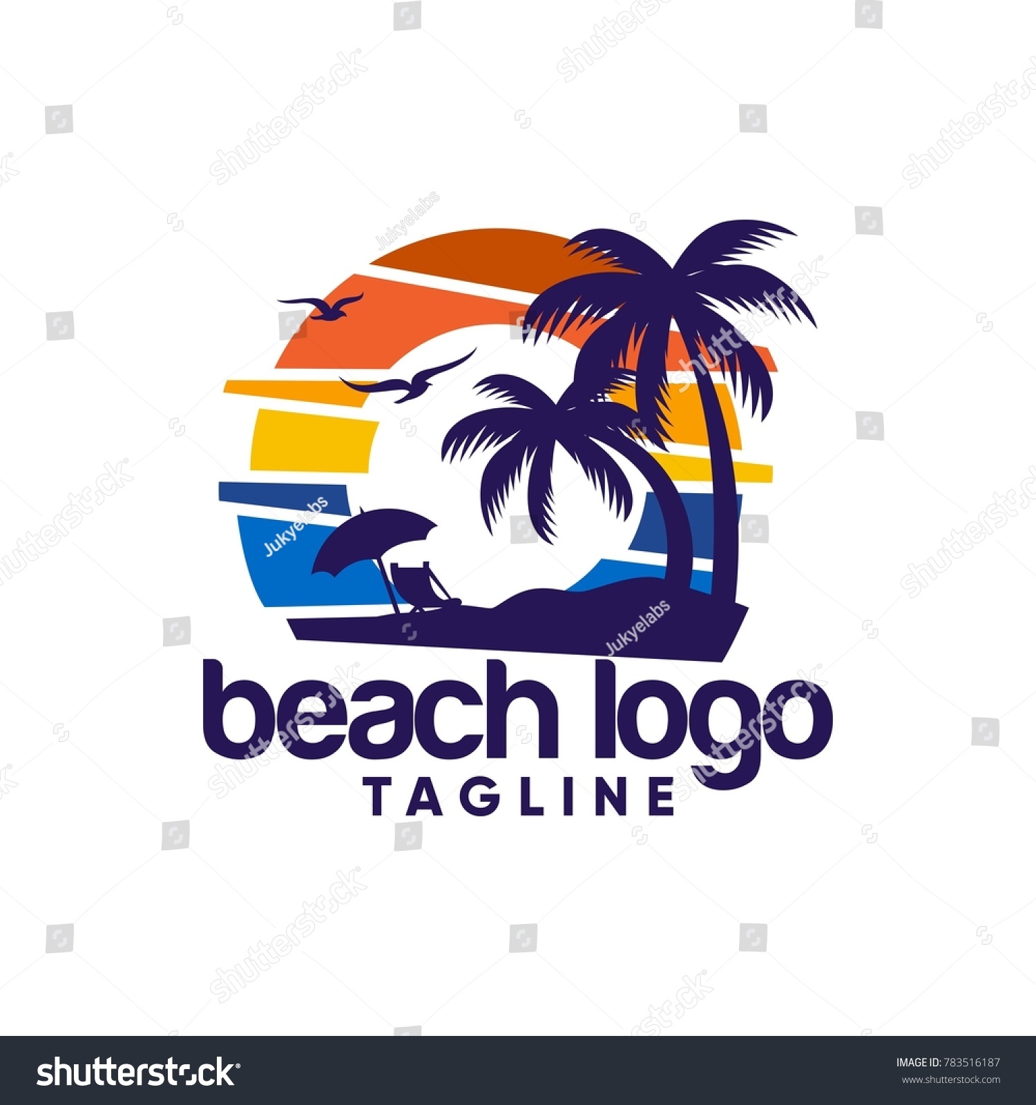 Beach Logo Design Vector Stock Vector (Royalty Free) 783516187 ...
