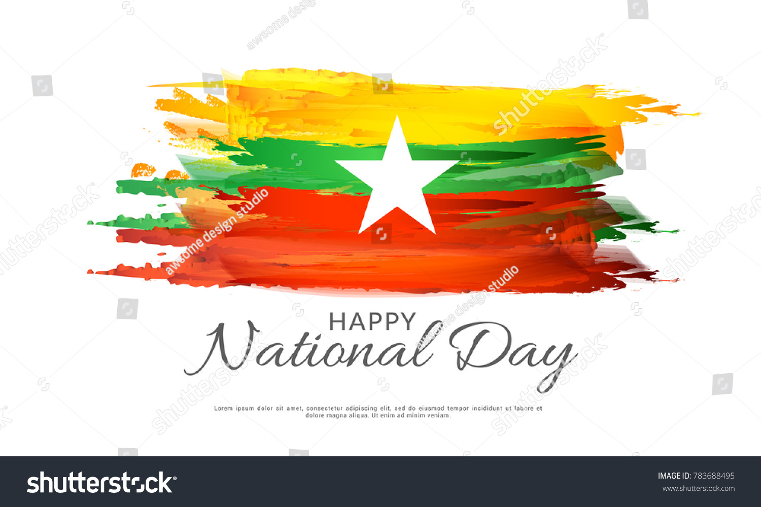 Illustration Myanmar National Day Background Stock Vector (Royalty Free