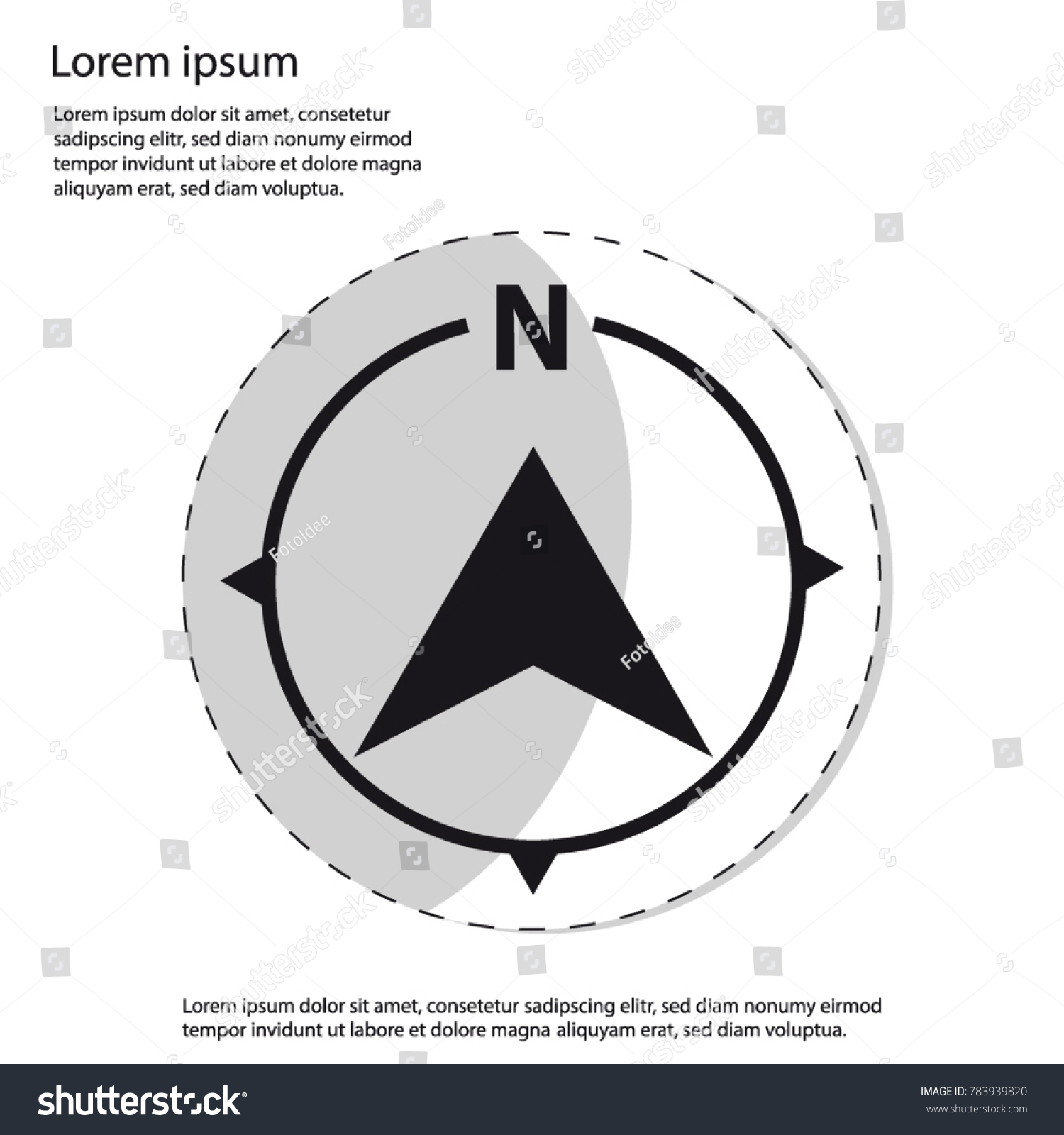 North Direction Compass Icon Sticker Vector Stock Vector (Royalty Free ...