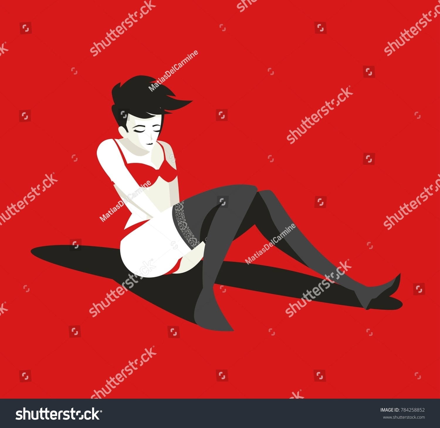 Sensual Minimalist Woman Stock Vector Royalty Free 784258852 Shutterstock 